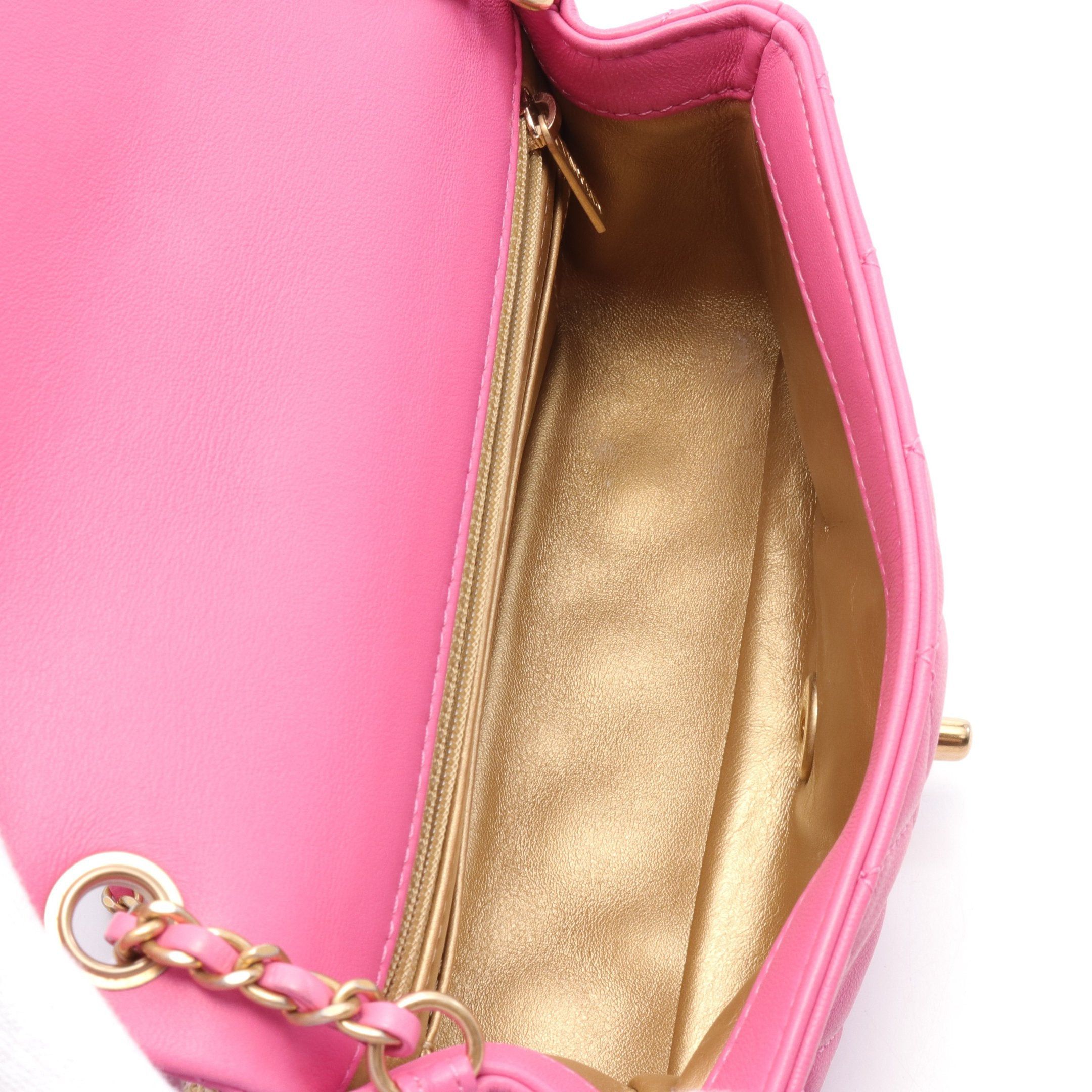 Chanel Chanel Matelasse Mini Flap Bag Chain Shoulder Leather Pink Gold Hardware Size ONE SIZE - 3 Thumbnail
