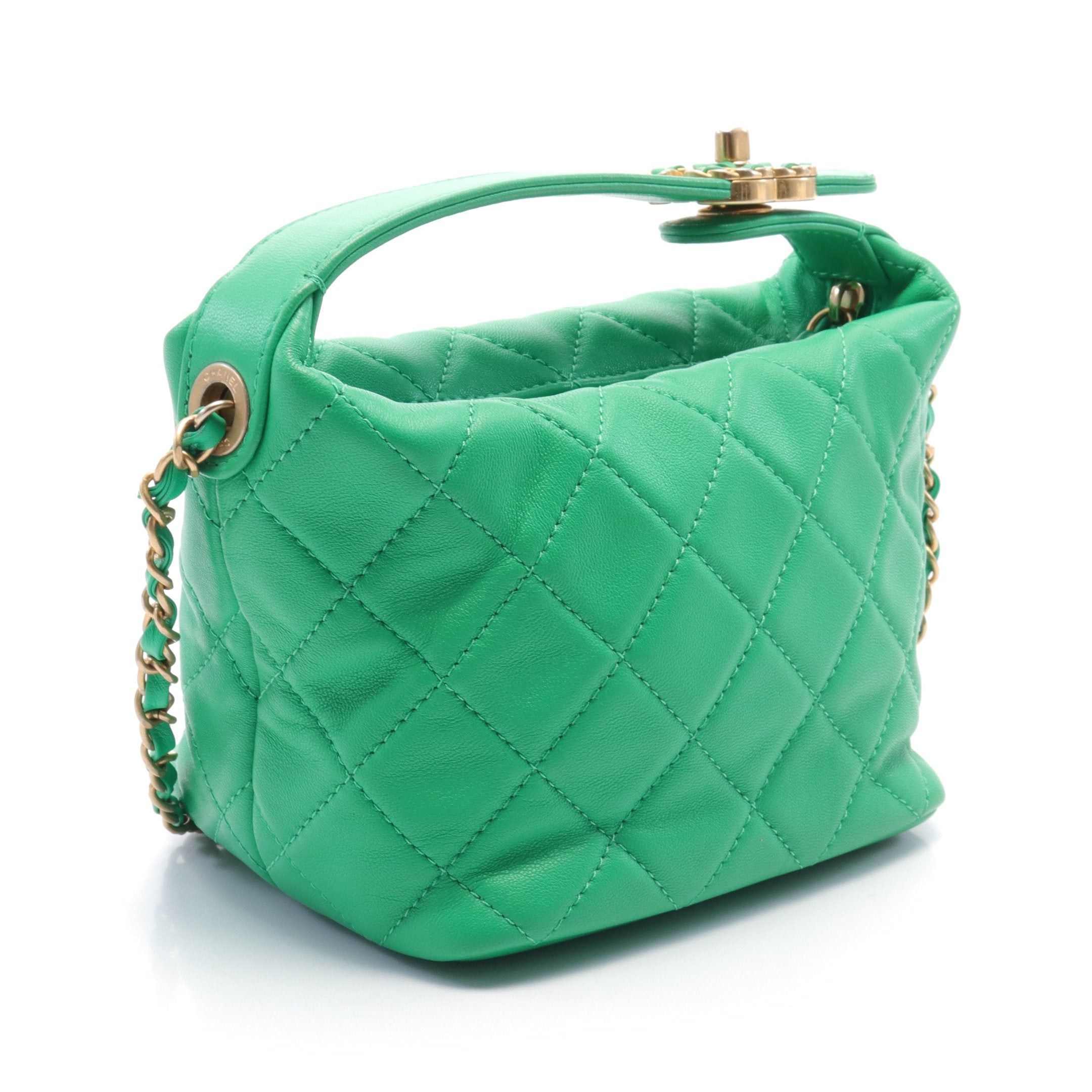 Chanel Chanel 19 Dizeneuf Matelasse Small Hobo Bag Chain Shoulder Leather Green Gold Hardware Size ONE SIZE - 2 Thumbnail