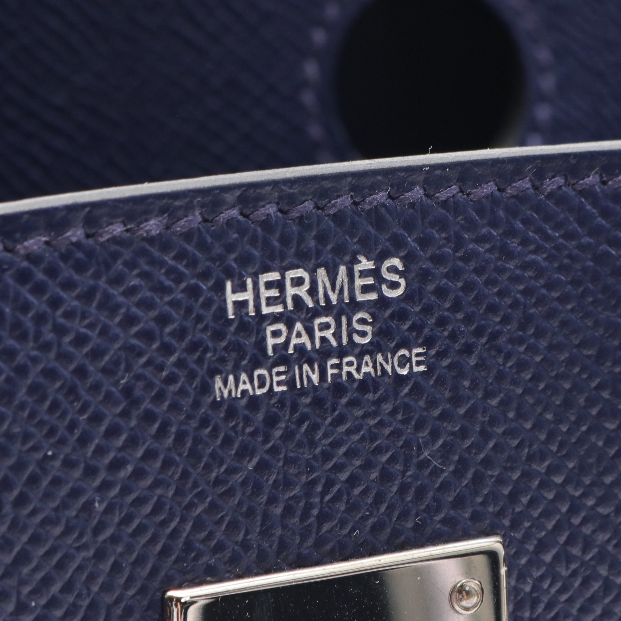 Hermes Hermes Birkin 30 Blue Navy Handbag Veau Epsom Silver Hardware X Stamp Size ONE SIZE - 4 Thumbnail