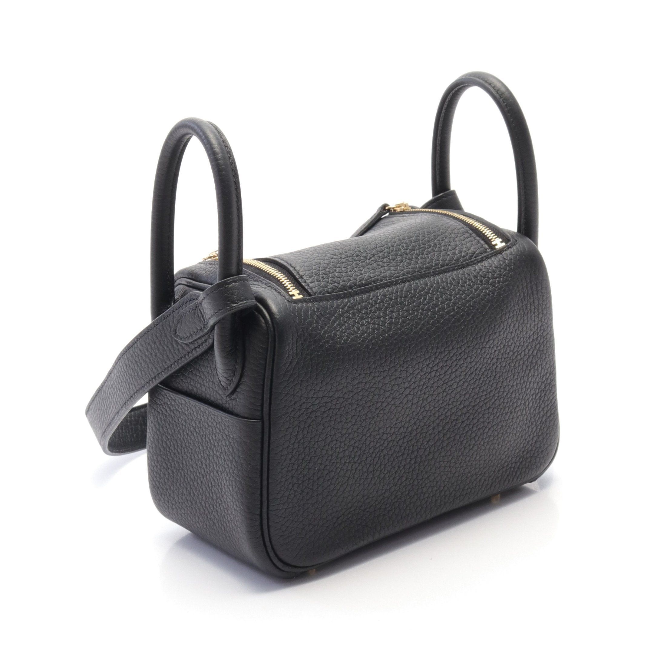 Hermes Hermes Lindy Mini Shoulder Bag Clemence Leather Black Gold Hardware U Stamp Size ONE SIZE - 2 Thumbnail