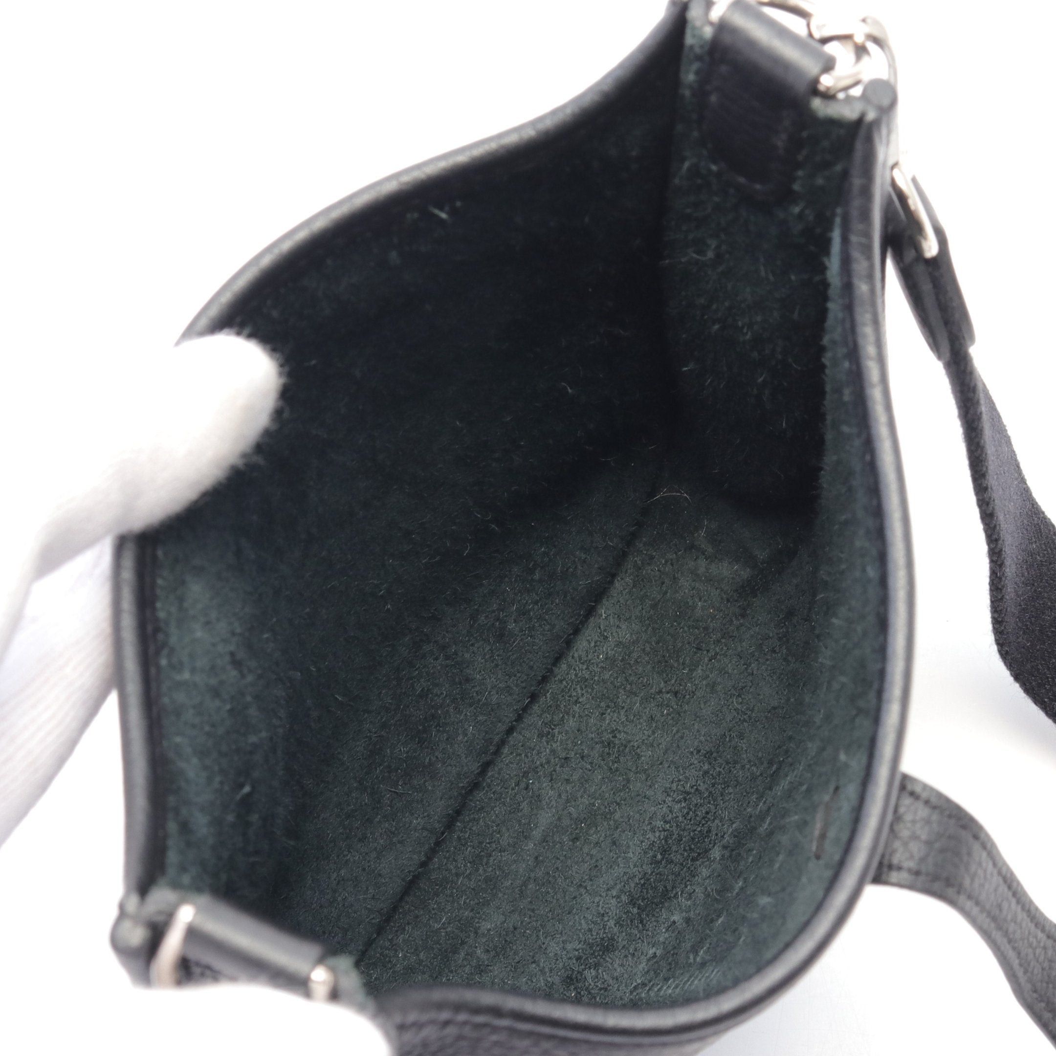 Hermes Hermes Evelyn Tpm Shoulder Bag Clemence Leather Black Silver Hardware Z Stamp Size ONE SIZE - 3 Thumbnail