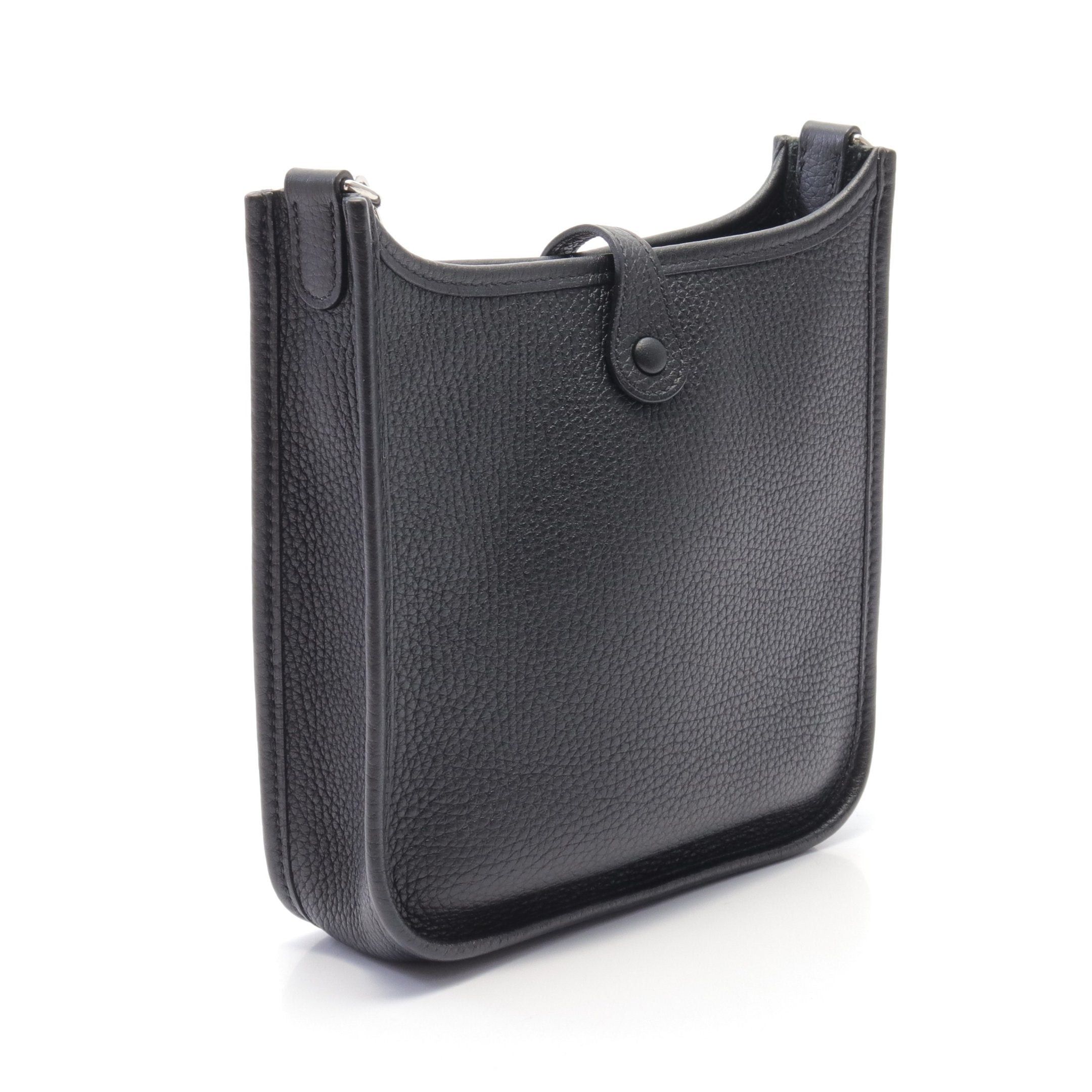 Hermes Hermes Evelyn Tpm Shoulder Bag Clemence Leather Black Silver Hardware Z Stamp Size ONE SIZE - 2 Thumbnail