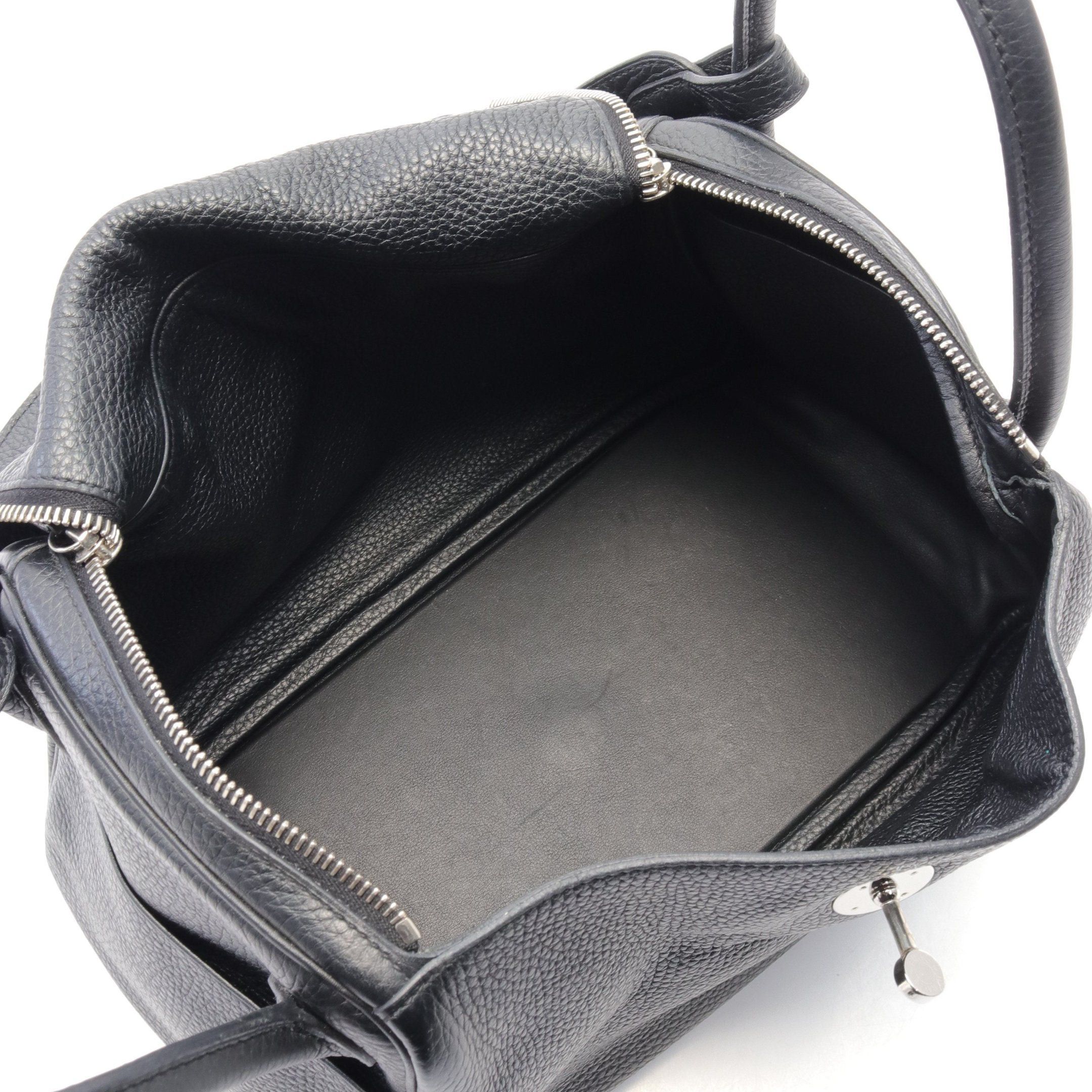 Hermes Hermes Lindy 30 Shoulder Bag Clemence Leather Black Silver Hardware A Stamp Size ONE SIZE - 3 Thumbnail