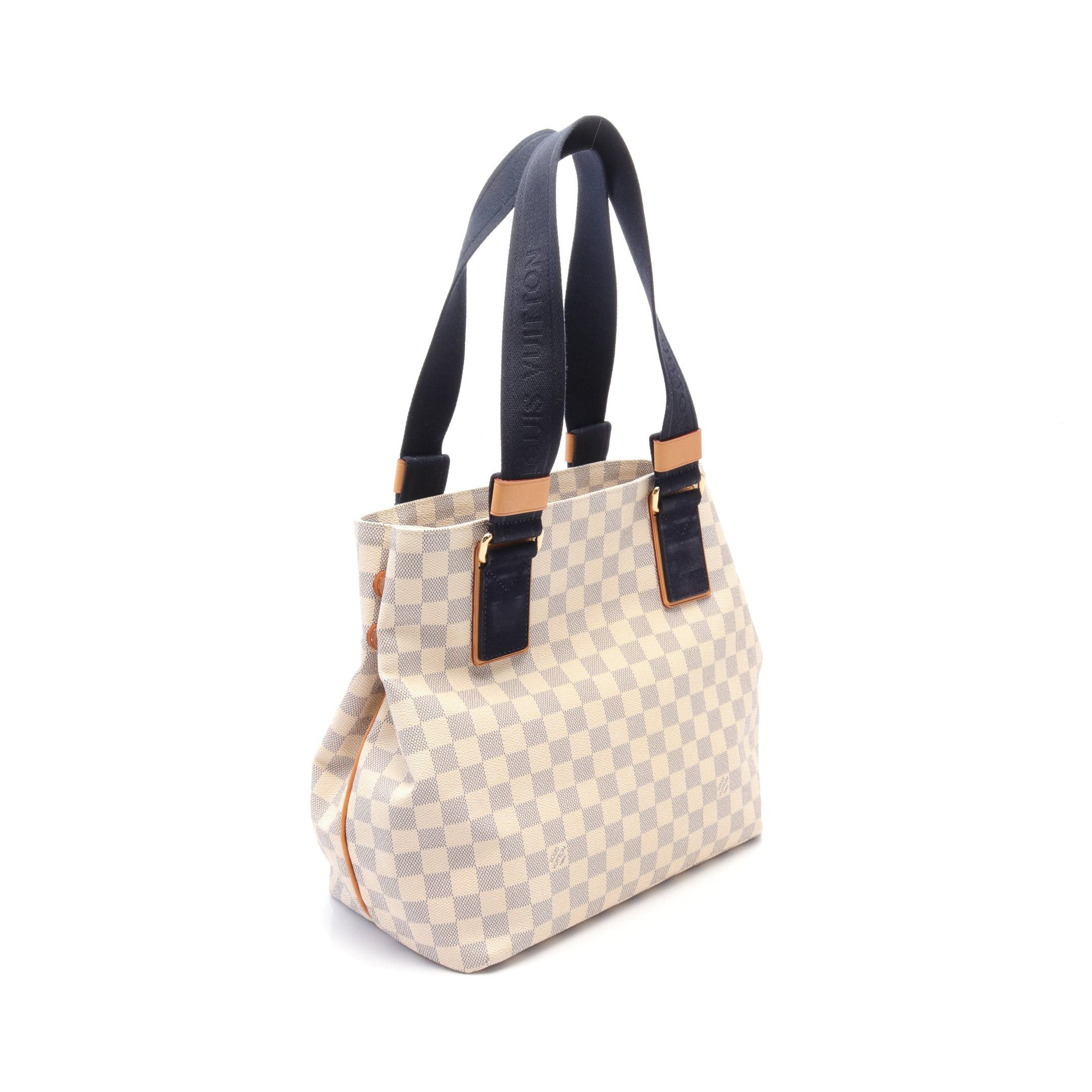 Louis Vuitton Louis Vuitton Plan Soleil Hippopotamus Pm Damier Azur Shoulder Bag Tote Suede Leather White Navy Size ONE SIZE - 2 Thumbnail