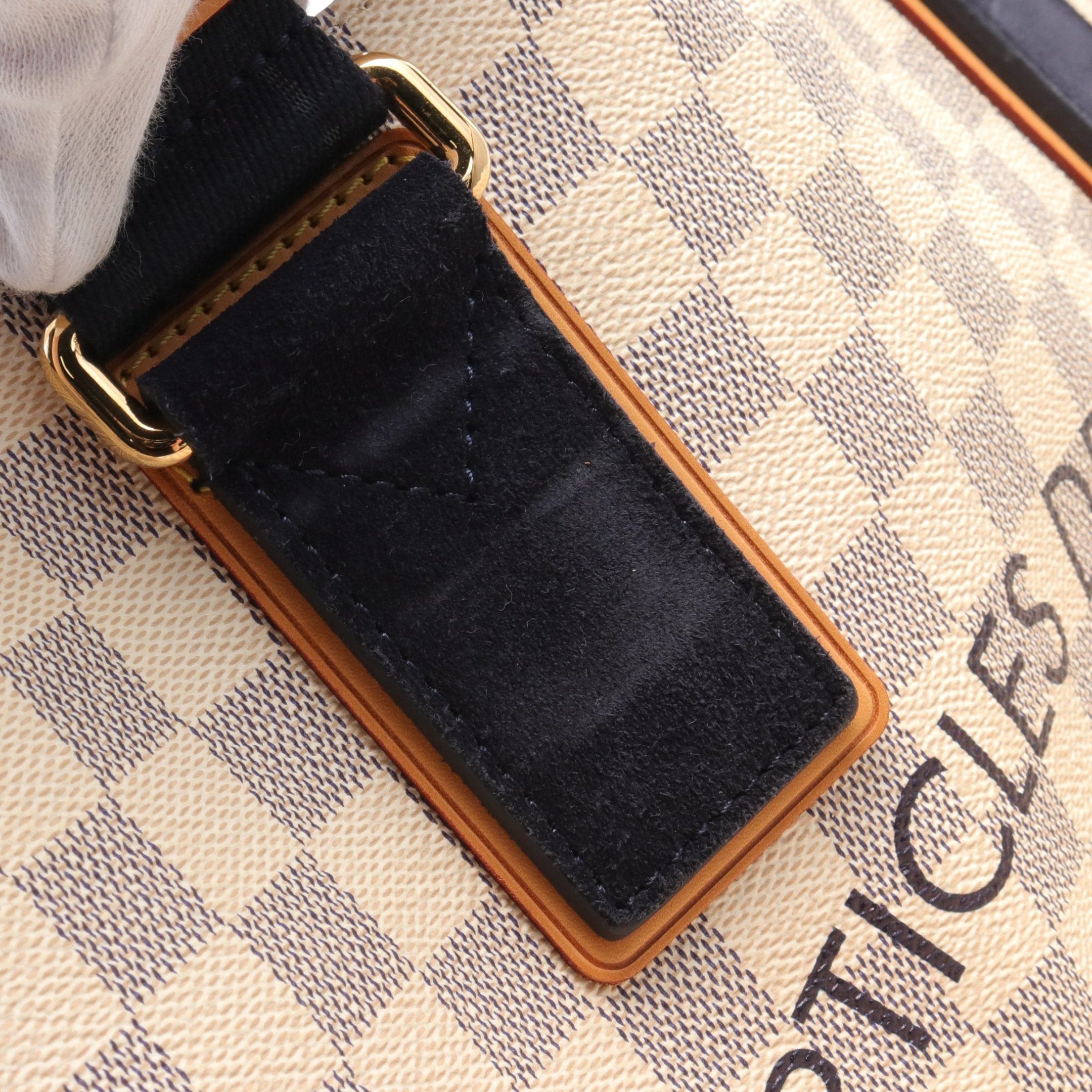 Louis Vuitton Louis Vuitton Plan Soleil Hippopotamus Pm Damier Azur Shoulder Bag Tote Suede Leather White Navy Size ONE SIZE - 8 Thumbnail