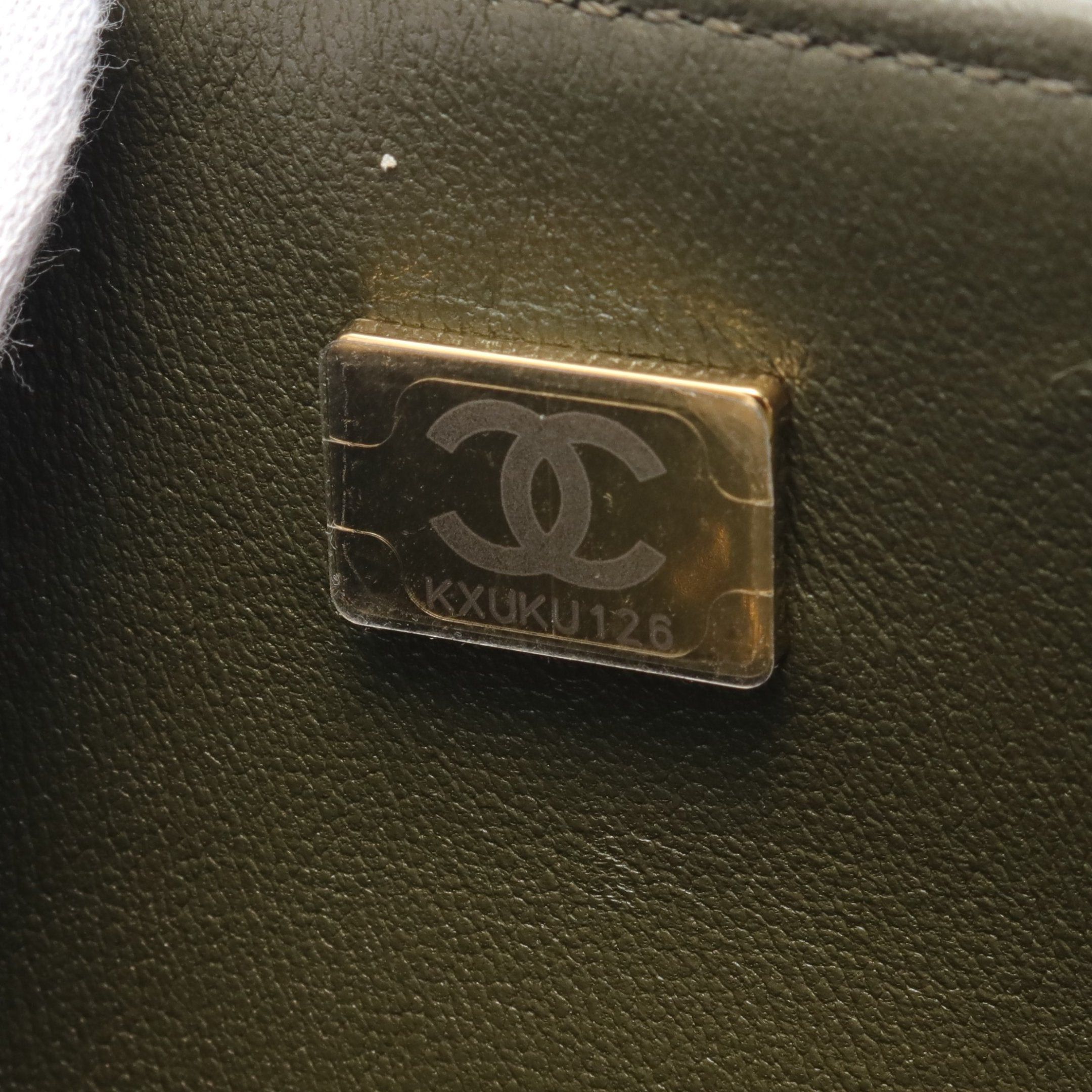 Chanel Chanel Boy Chanel Small Chain Shoulder Bag Boa Fabric Leather Khaki Green Matte Gold Hardware Size ONE SIZE - 5 Thumbnail