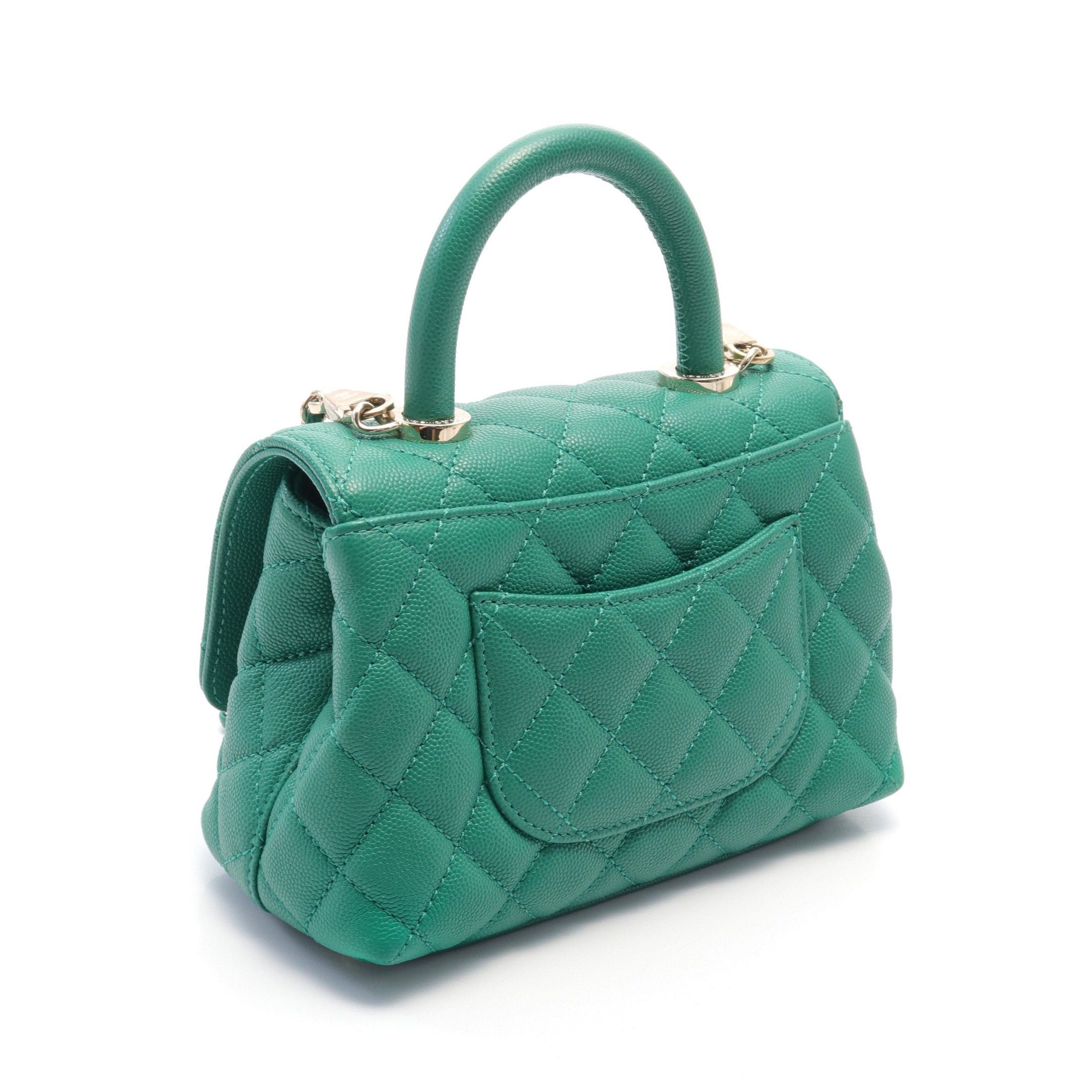 Chanel Chanel Coco Handle Xxs Top Handbag Caviar Skin Green Gold Hardware Size ONE SIZE - 2 Thumbnail