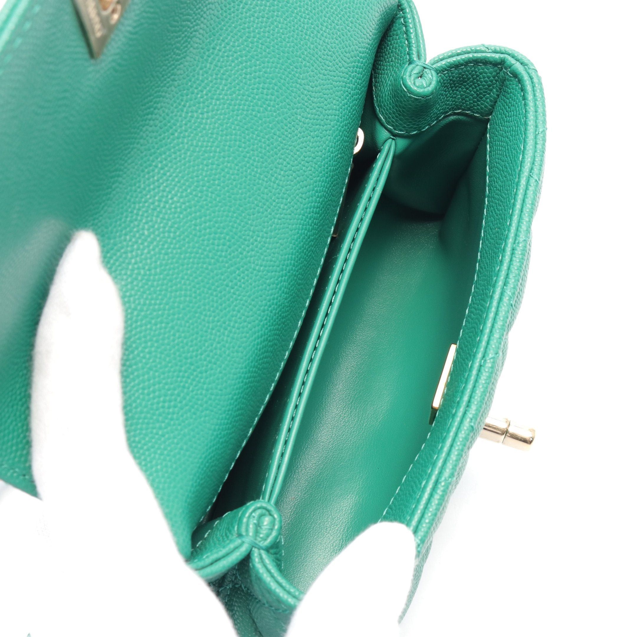 Chanel Chanel Coco Handle Xxs Top Handbag Caviar Skin Green Gold Hardware Size ONE SIZE - 3 Thumbnail
