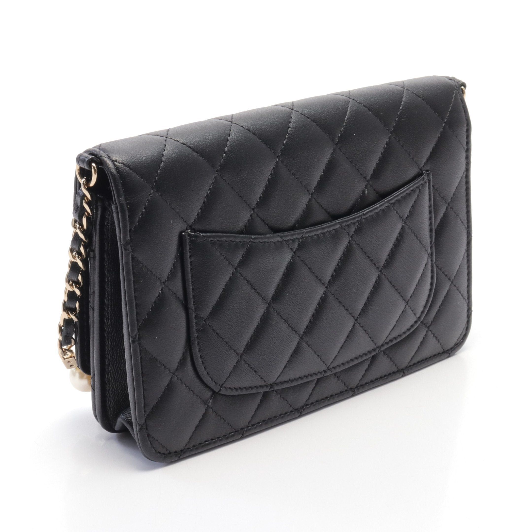 Chanel Chanel Matelasse Chain Wallet Lambskin Black Gold Hardware Size ONE SIZE - 2 Thumbnail