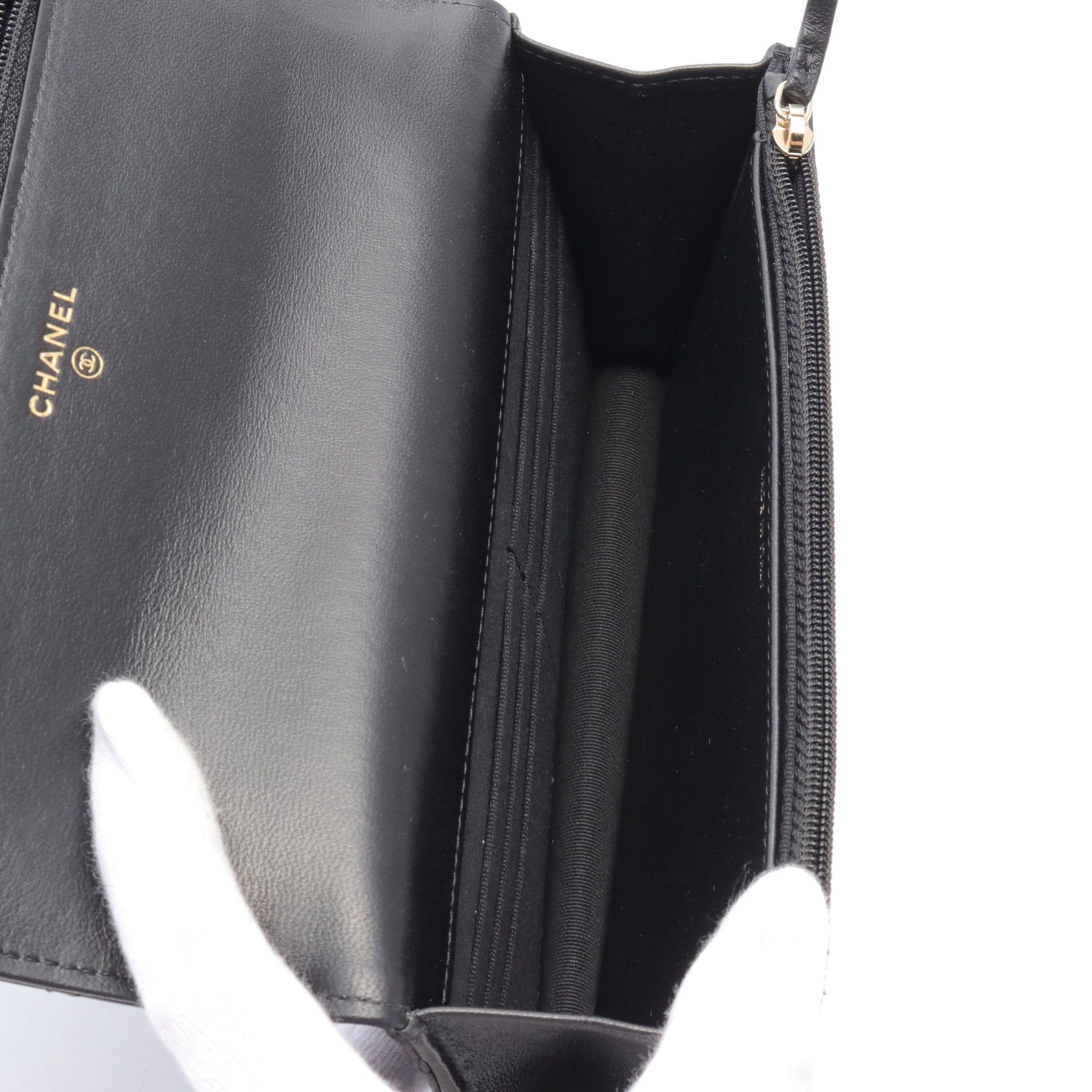 Chanel Chanel Matelasse Chain Wallet Lambskin Black Gold Hardware Size ONE SIZE - 3 Thumbnail