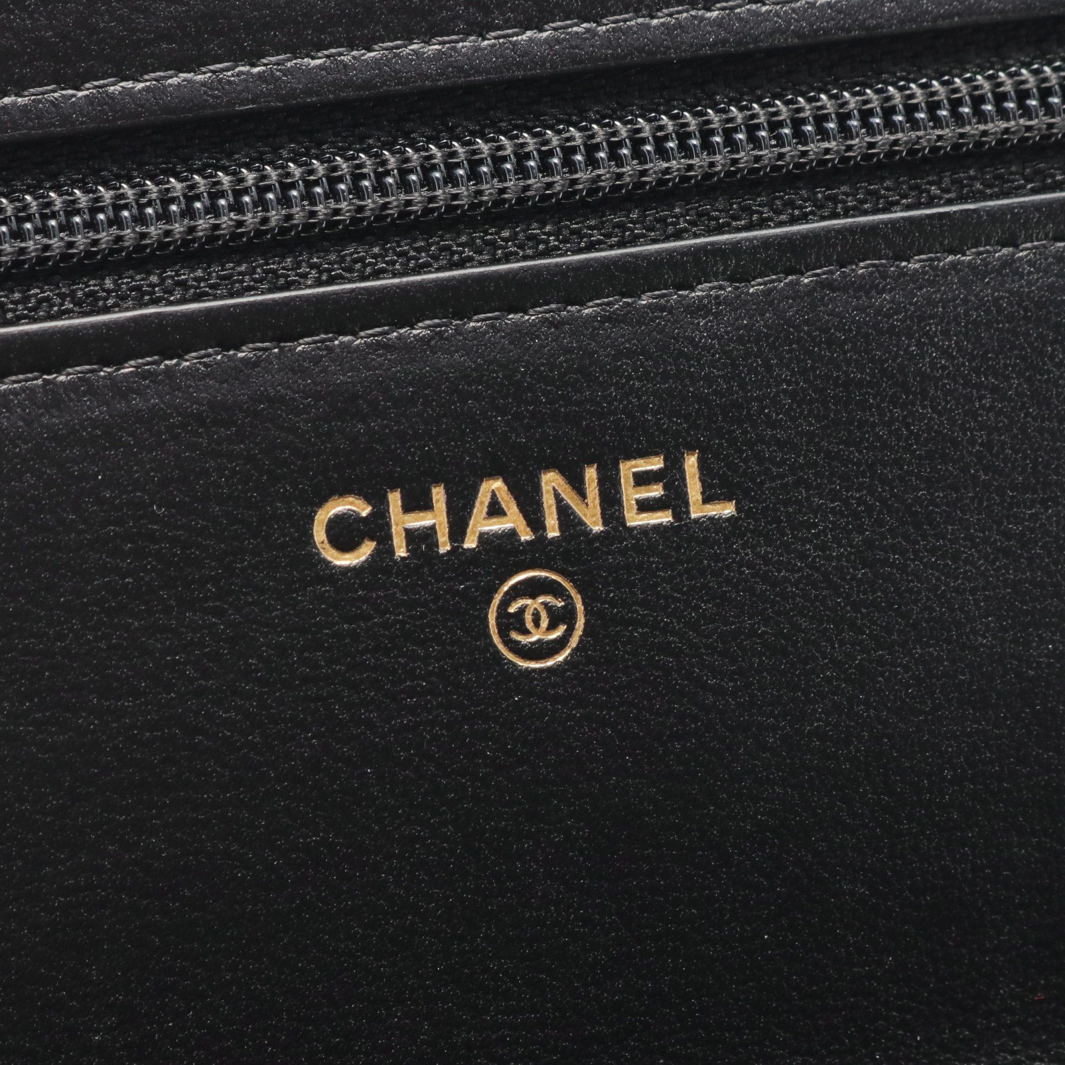 Chanel Chanel Matelasse Chain Wallet Lambskin Black Gold Hardware Size ONE SIZE - 4 Thumbnail