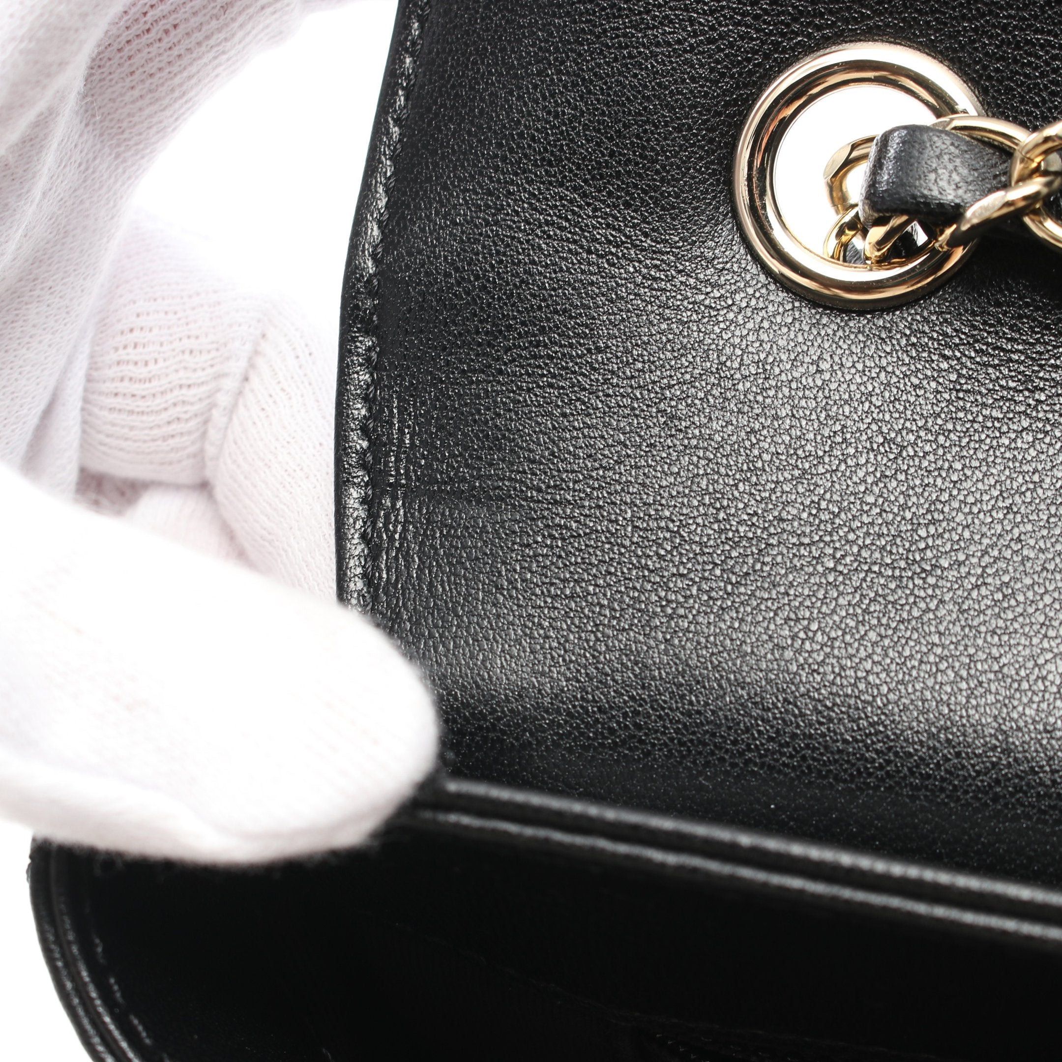 Chanel Chanel Matelasse Chain Shoulder Bag Lambskin Black Gold Hardware Size ONE SIZE - 8 Thumbnail