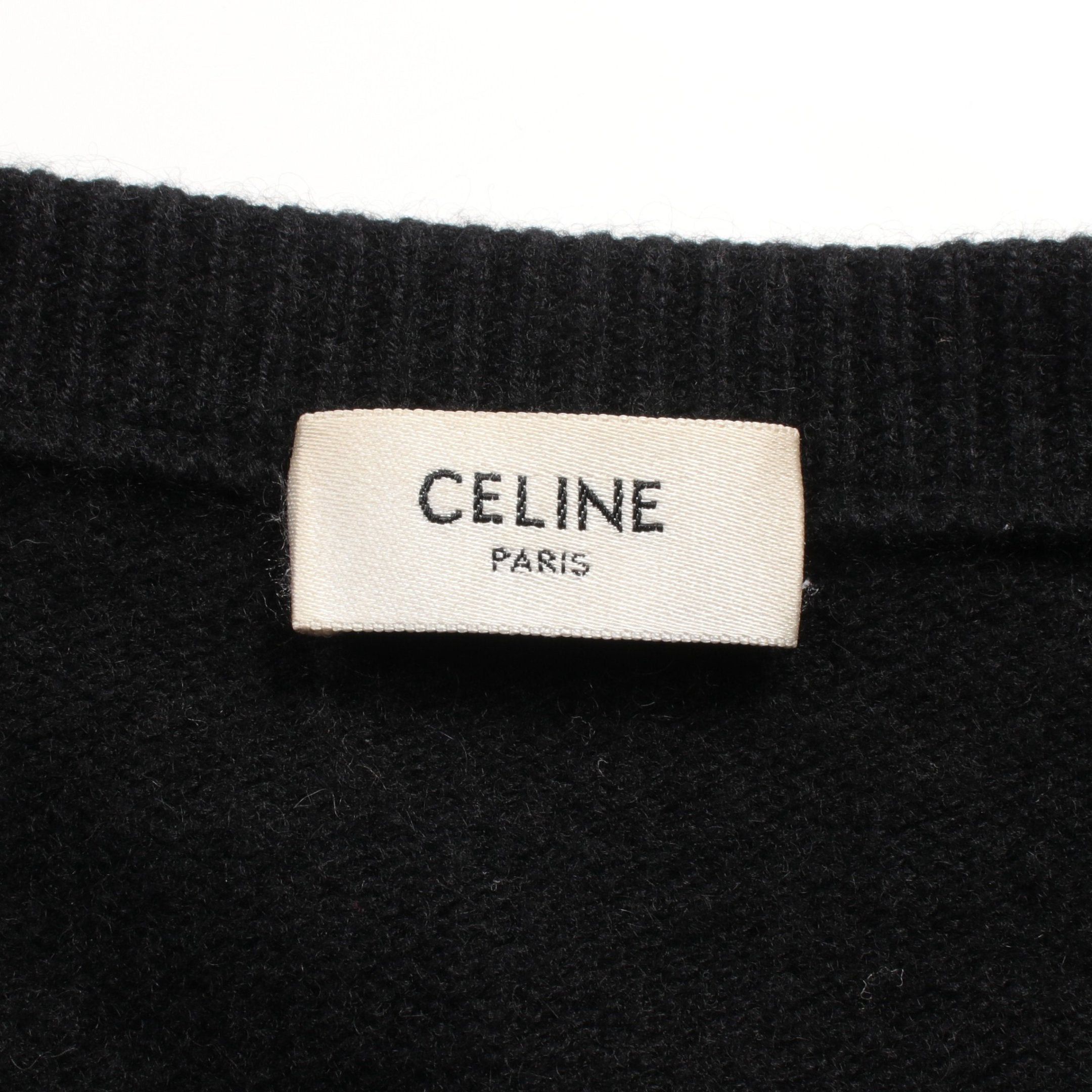 Celine Celine Triomphe Cardigan Cashmere Black Size ONE SIZE - 3 Thumbnail