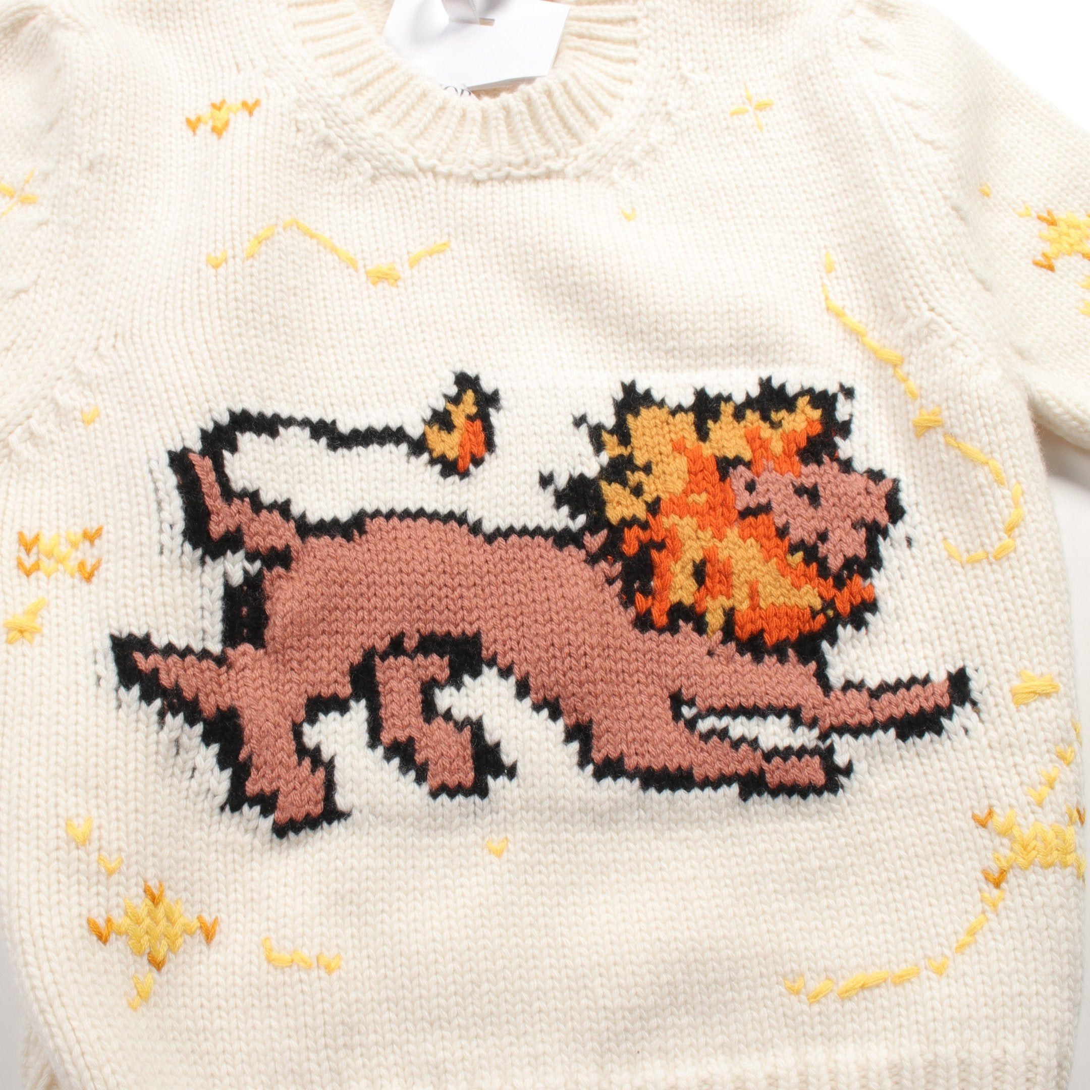 Dior Dior Knit Lion Wool Cashmere Off White Multicolor Size ONE SIZE - 7 Thumbnail