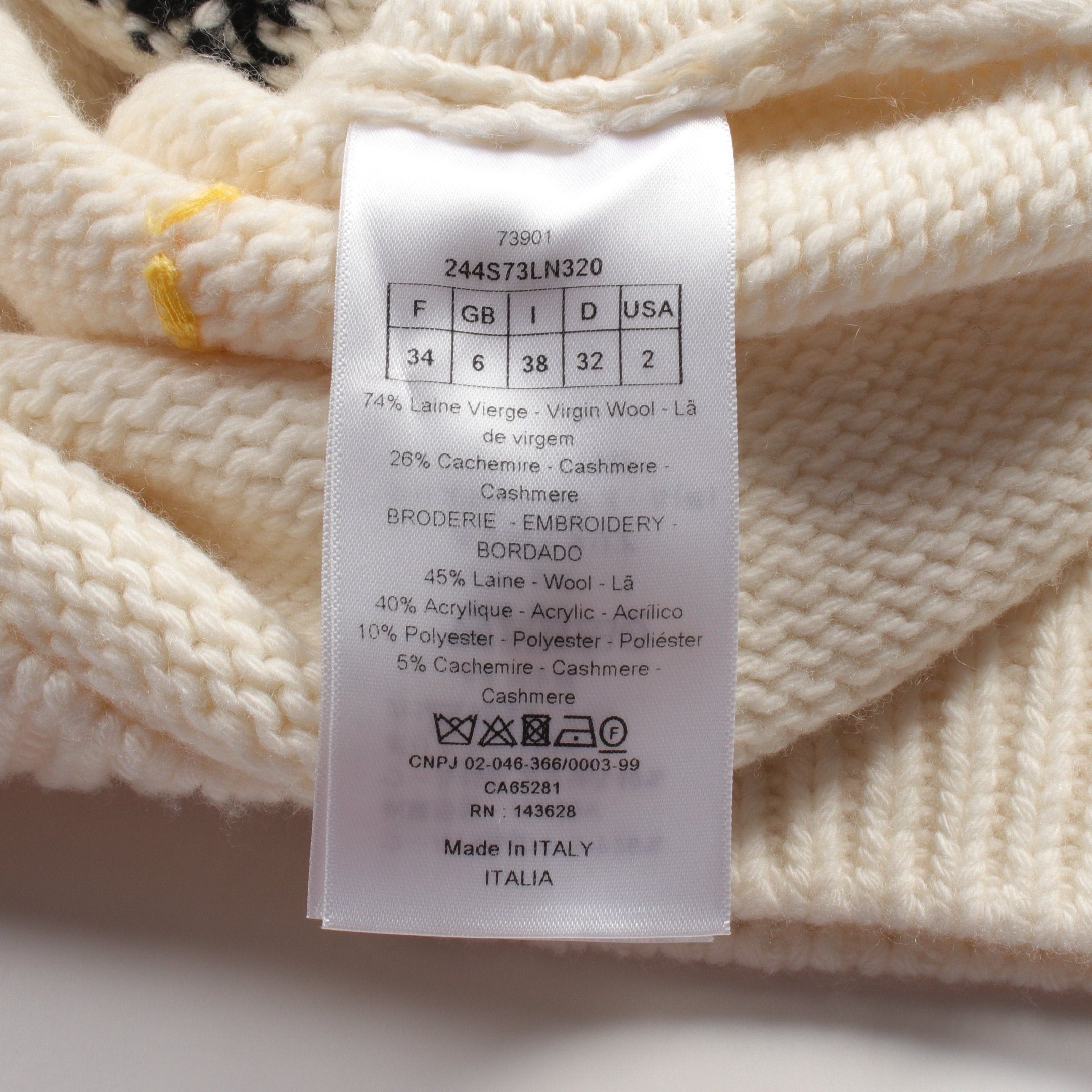 Dior Dior Knit Lion Wool Cashmere Off White Multicolor Size ONE SIZE - 5 Thumbnail