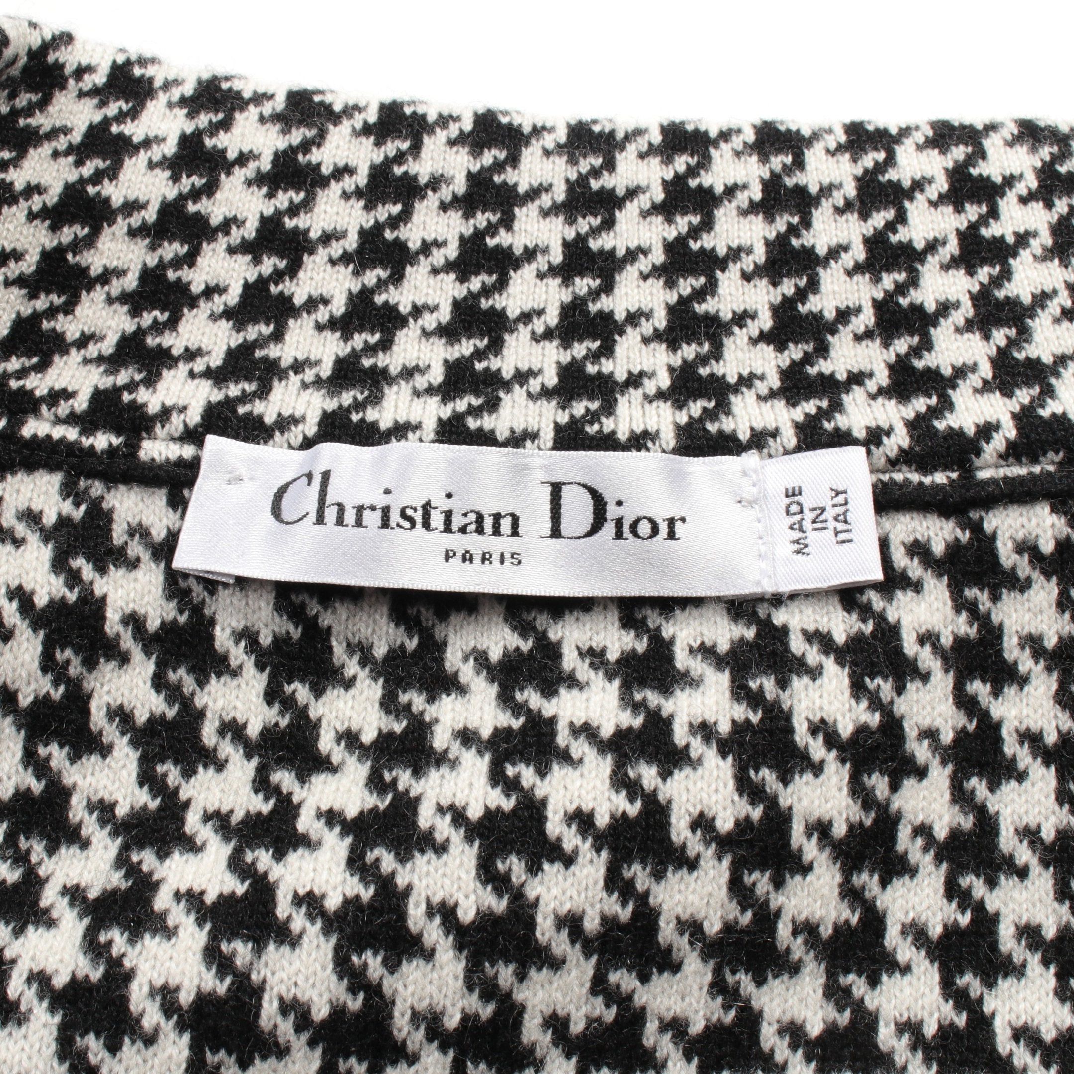 Dior Dior Jacket Houndstooth Cashmere Black White Zip Up Size ONE SIZE - 3 Thumbnail