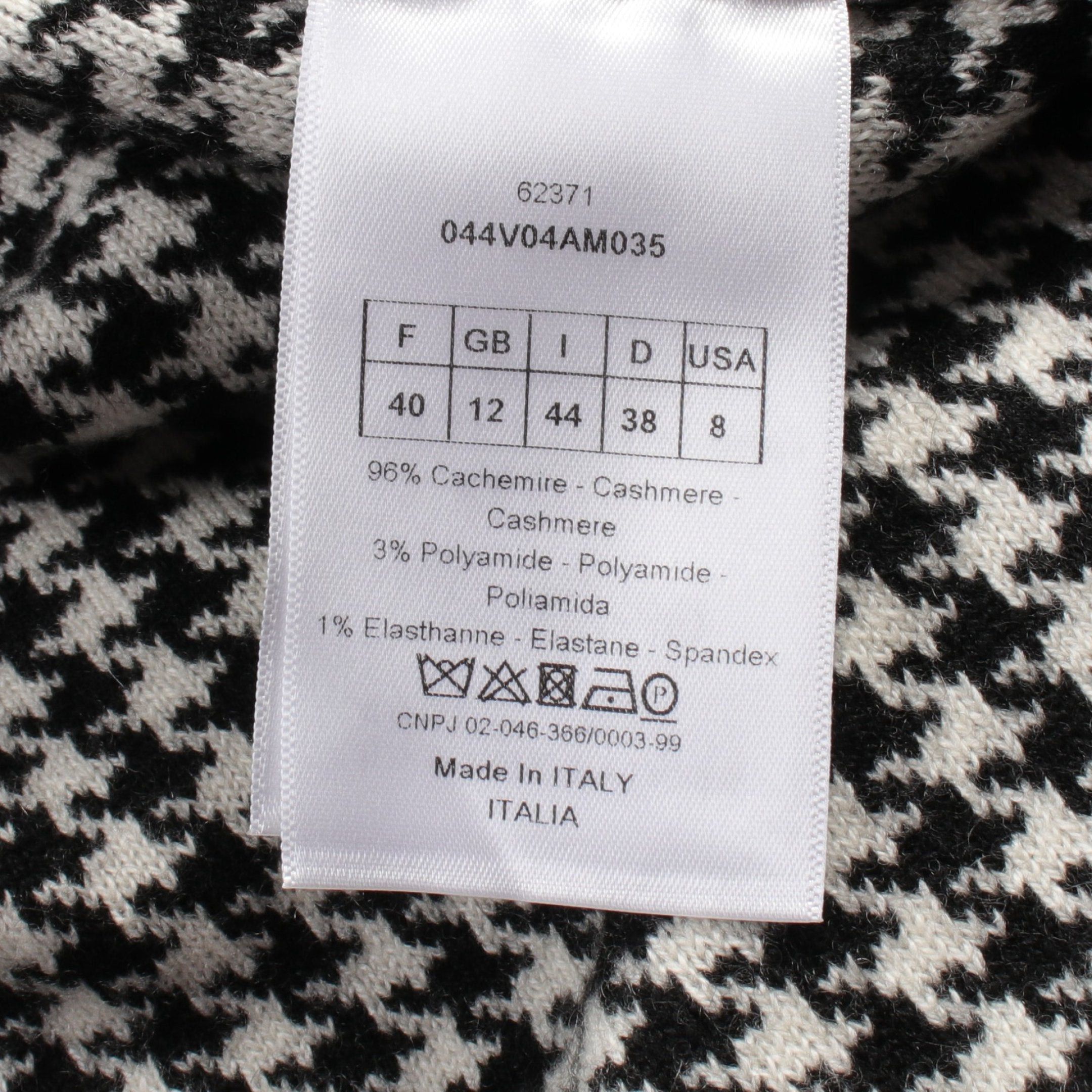 Dior Dior Jacket Houndstooth Cashmere Black White Zip Up Size ONE SIZE - 5 Thumbnail