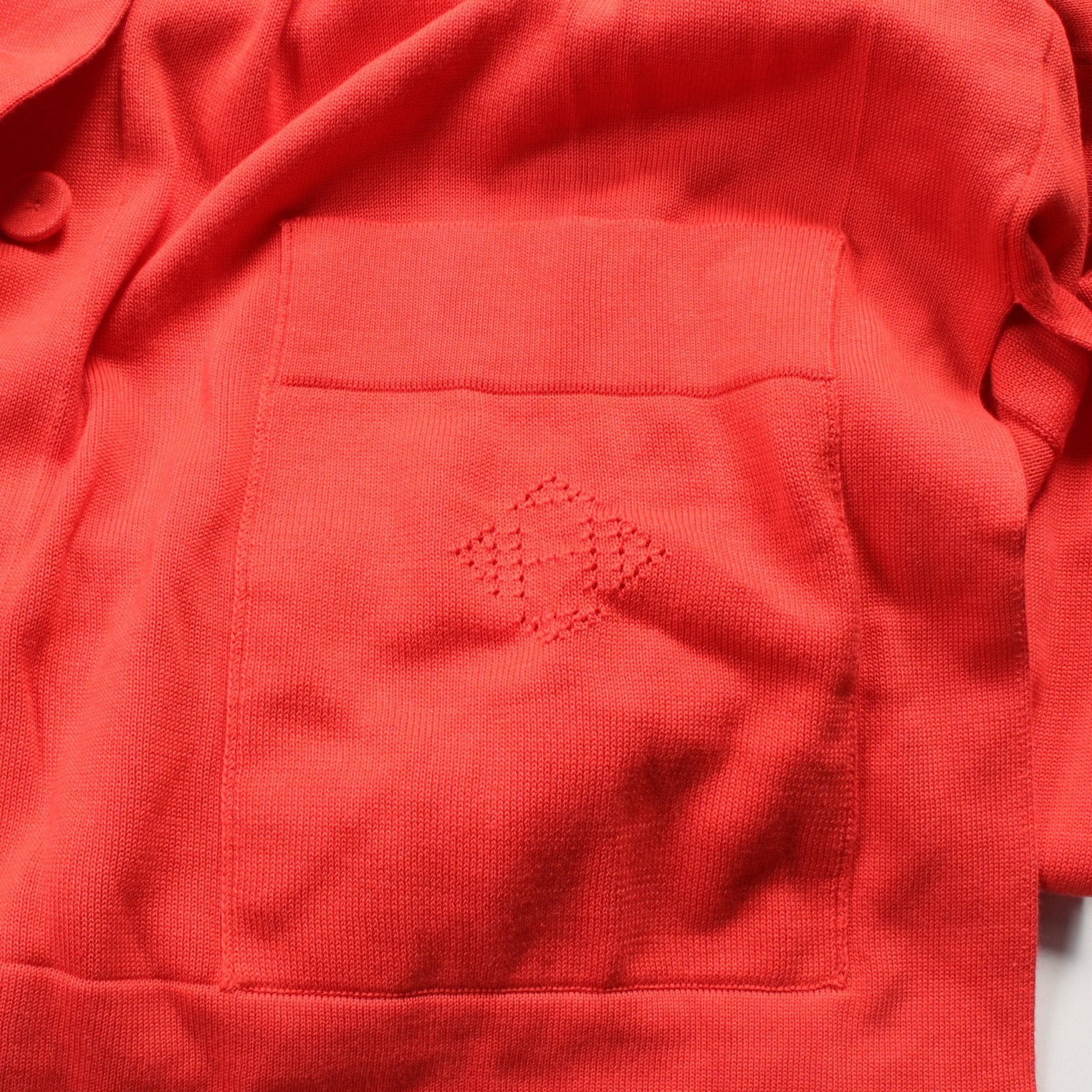 Hermes Hermes Cardigan Ensemble H Logo Cotton Silk Orange Red Size ONE SIZE - 8 Thumbnail