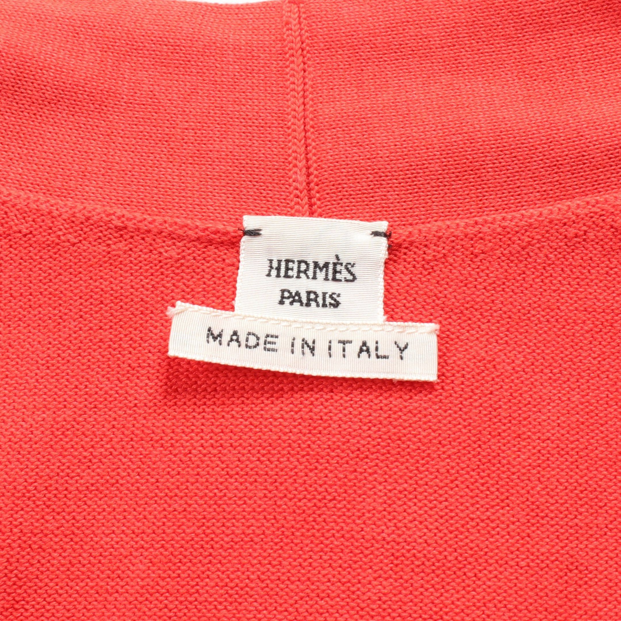 Hermes Hermes Cardigan Ensemble H Logo Cotton Silk Orange Red Size ONE SIZE - 4 Thumbnail
