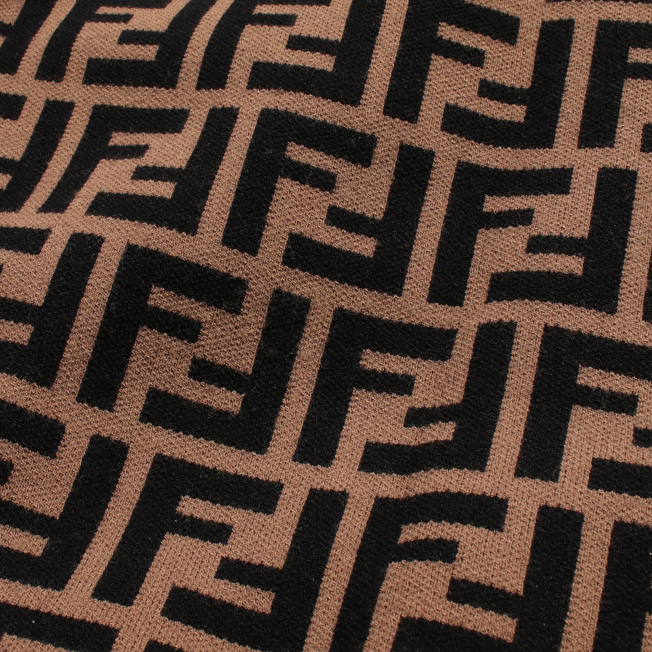 Fendi Fendi Ff Monogram Pullover Knit Crew Neck Rayon Brown Black Size ONE SIZE - 7 Thumbnail
