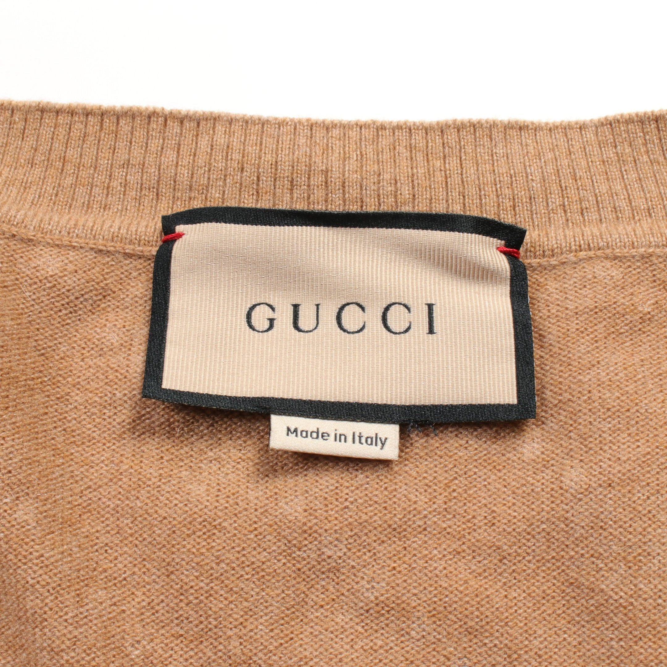 Gucci Gucci Interlocking G Cardigan Ensemble Rhinestone Cashmere Brown Size ONE SIZE - 4 Thumbnail
