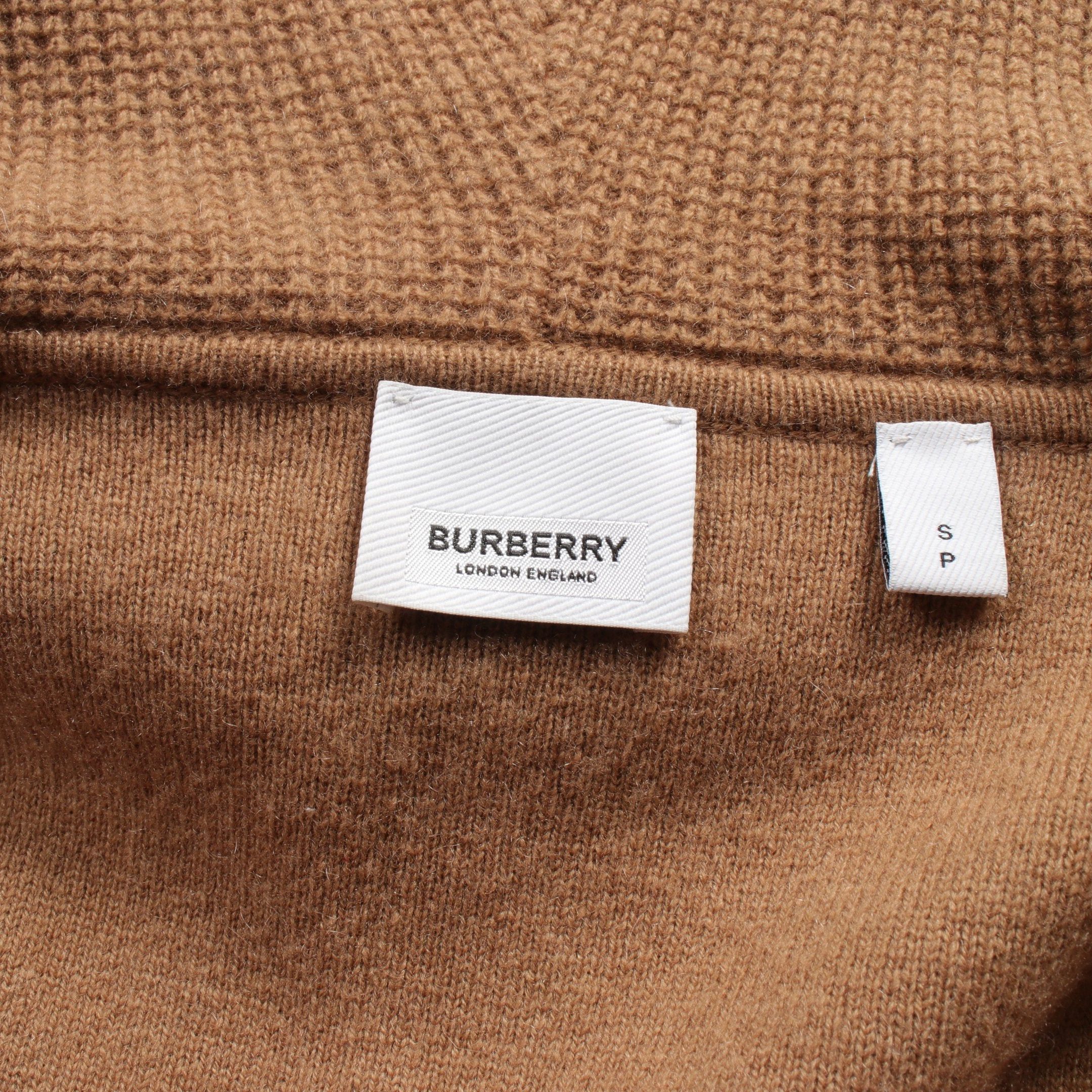 Burberry Burberry Zip Up Hoodie Monogram Logo Cashmere Nylon Light Brown Size ONE SIZE - 3 Thumbnail