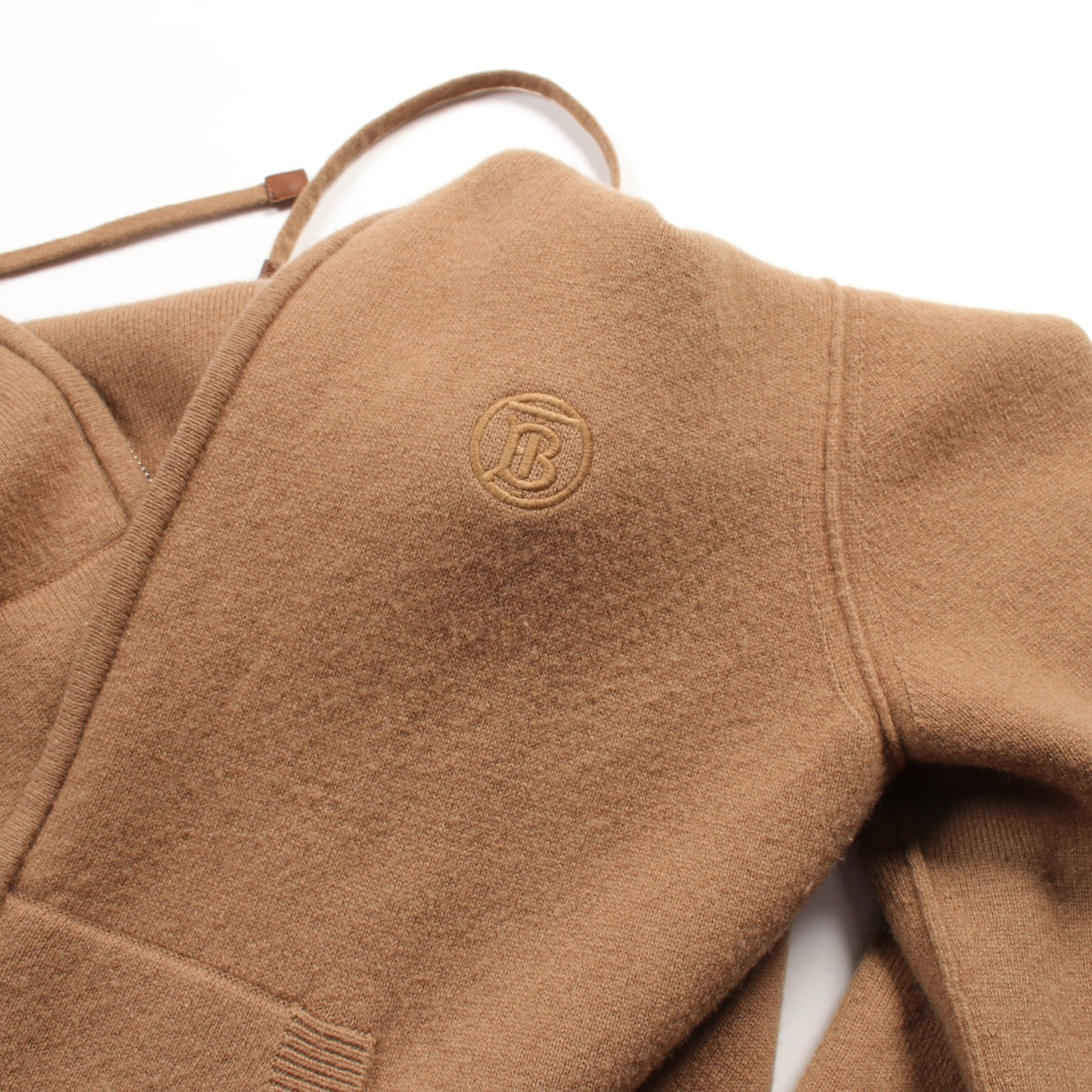 Burberry Burberry Zip Up Hoodie Monogram Logo Cashmere Nylon Light Brown Size ONE SIZE - 7 Thumbnail