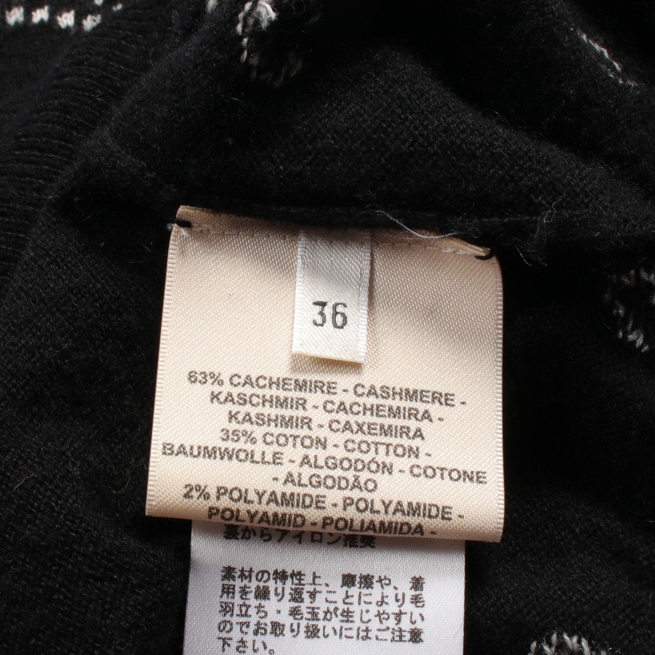 Hermes Hermes Brides De Gala Knit Cashmere Cotton Black Off White 23Ss Size ONE SIZE - 6 Thumbnail