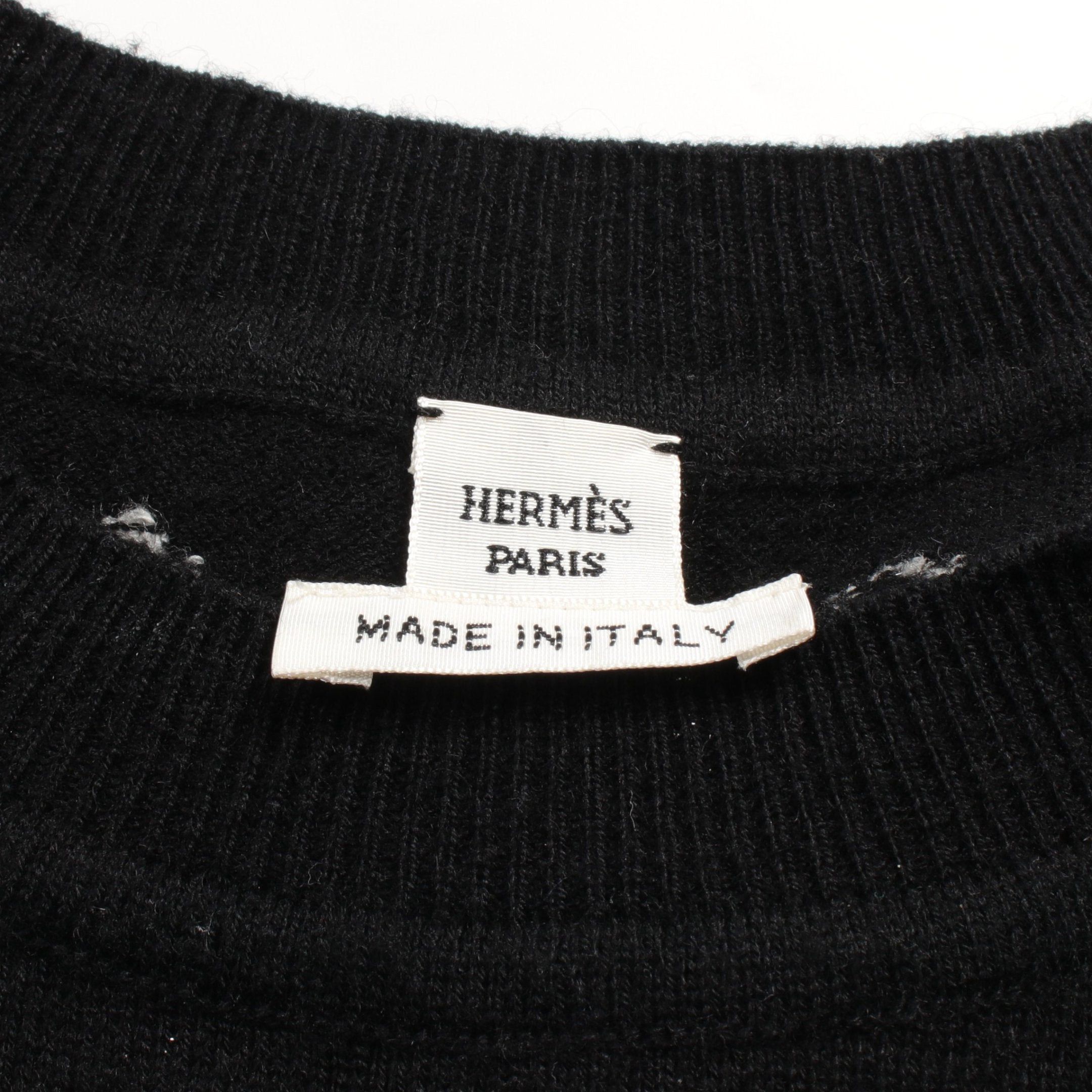 Hermes Hermes Brides De Gala Knit Cashmere Cotton Black Off White 23Ss Size ONE SIZE - 3 Thumbnail