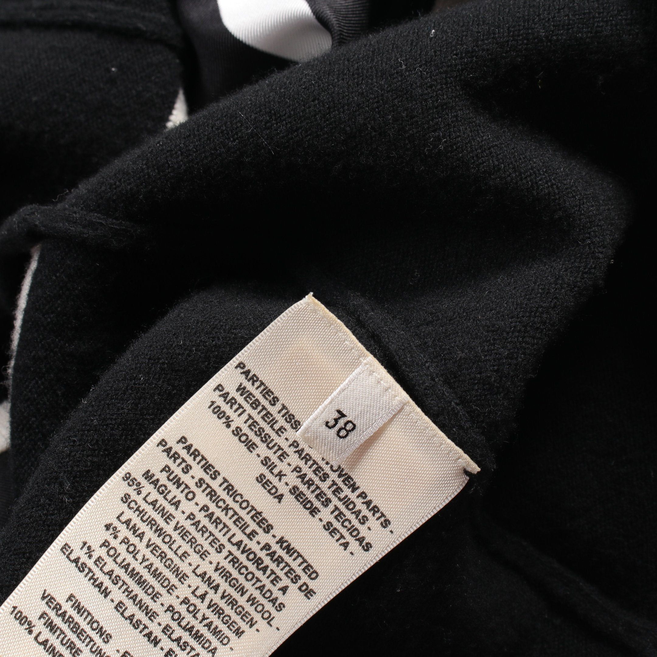 Hermes Hermes One Piece Switching Silk Wool Black White Size ONE SIZE - 10 Thumbnail