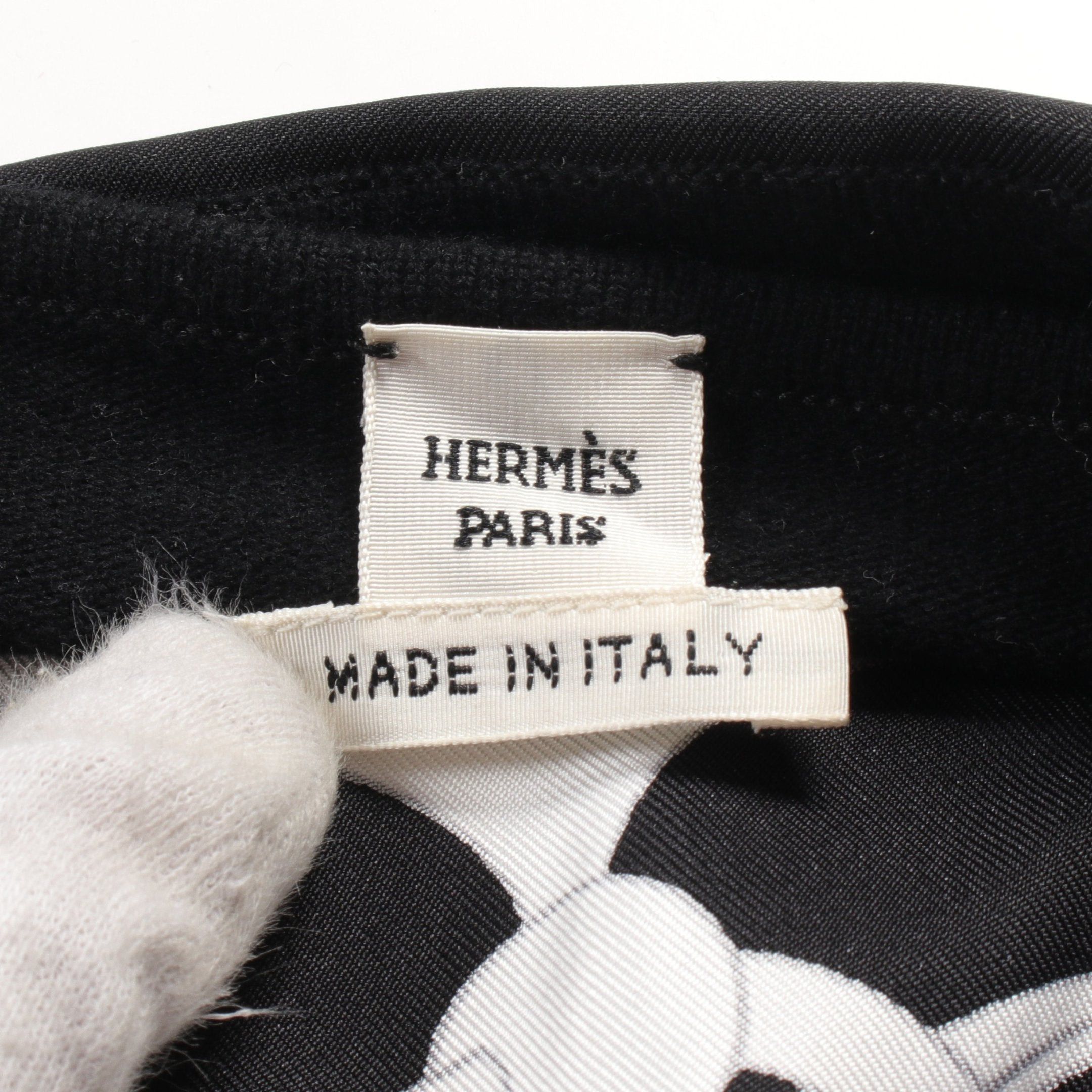 Hermes Hermes One Piece Switching Silk Wool Black White Size ONE SIZE - 3 Thumbnail