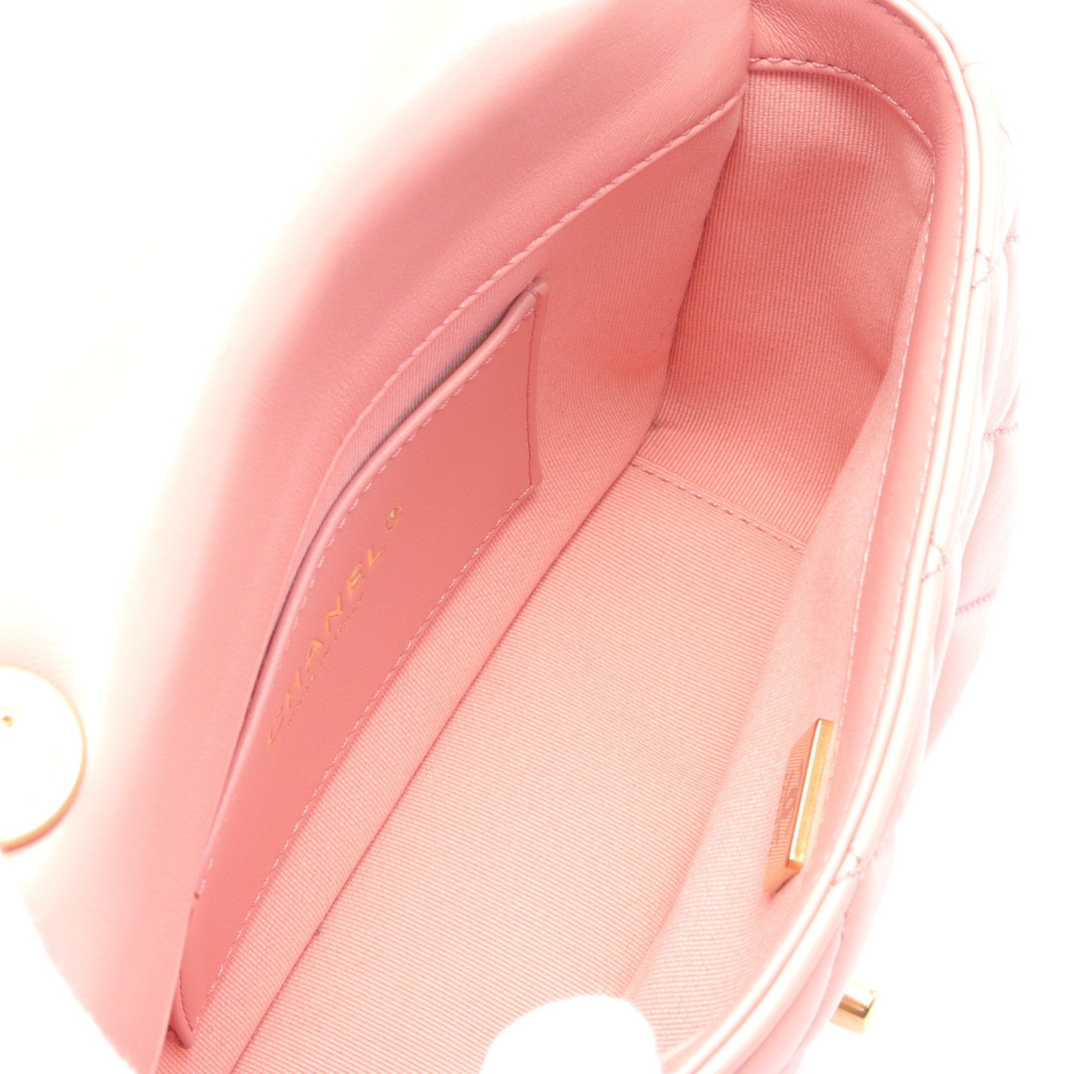 Chanel Chanel Mini Matelasse 20 Chain Shoulder Bag Leather Pink Gold Hardware Size ONE SIZE - 3 Thumbnail