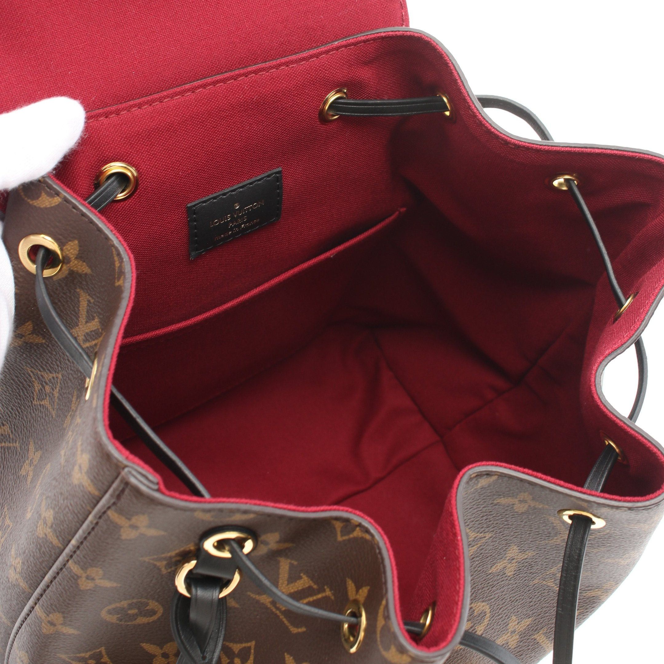 Louis Vuitton Louis Vuitton Montsouris Nm Pm Monogram Backpack Rucksack Leather Brown Black Size ONE SIZE - 3 Thumbnail