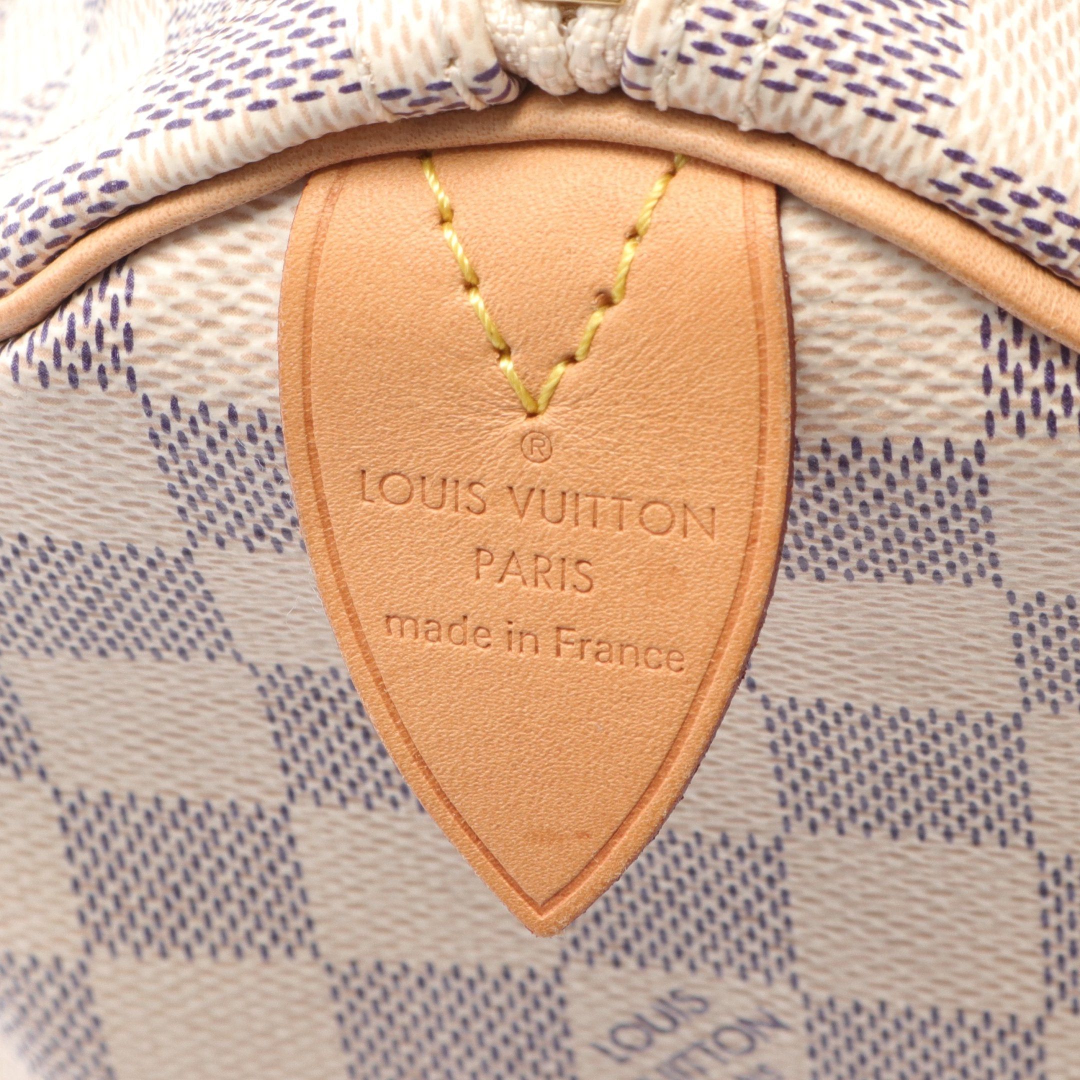 Louis Vuitton Louis Vuitton Speedy 25 Damier Azur Handbag Leather White Size ONE SIZE - 4 Thumbnail