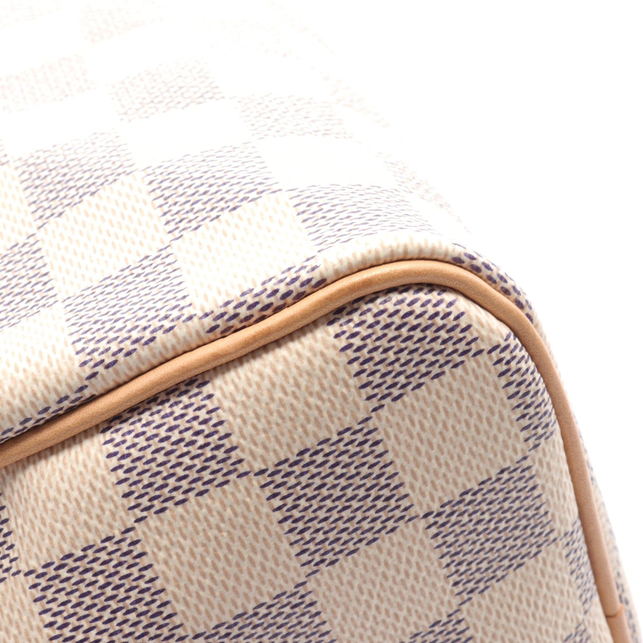 Louis Vuitton Louis Vuitton Speedy 25 Damier Azur Handbag Leather White Size ONE SIZE - 5 Thumbnail
