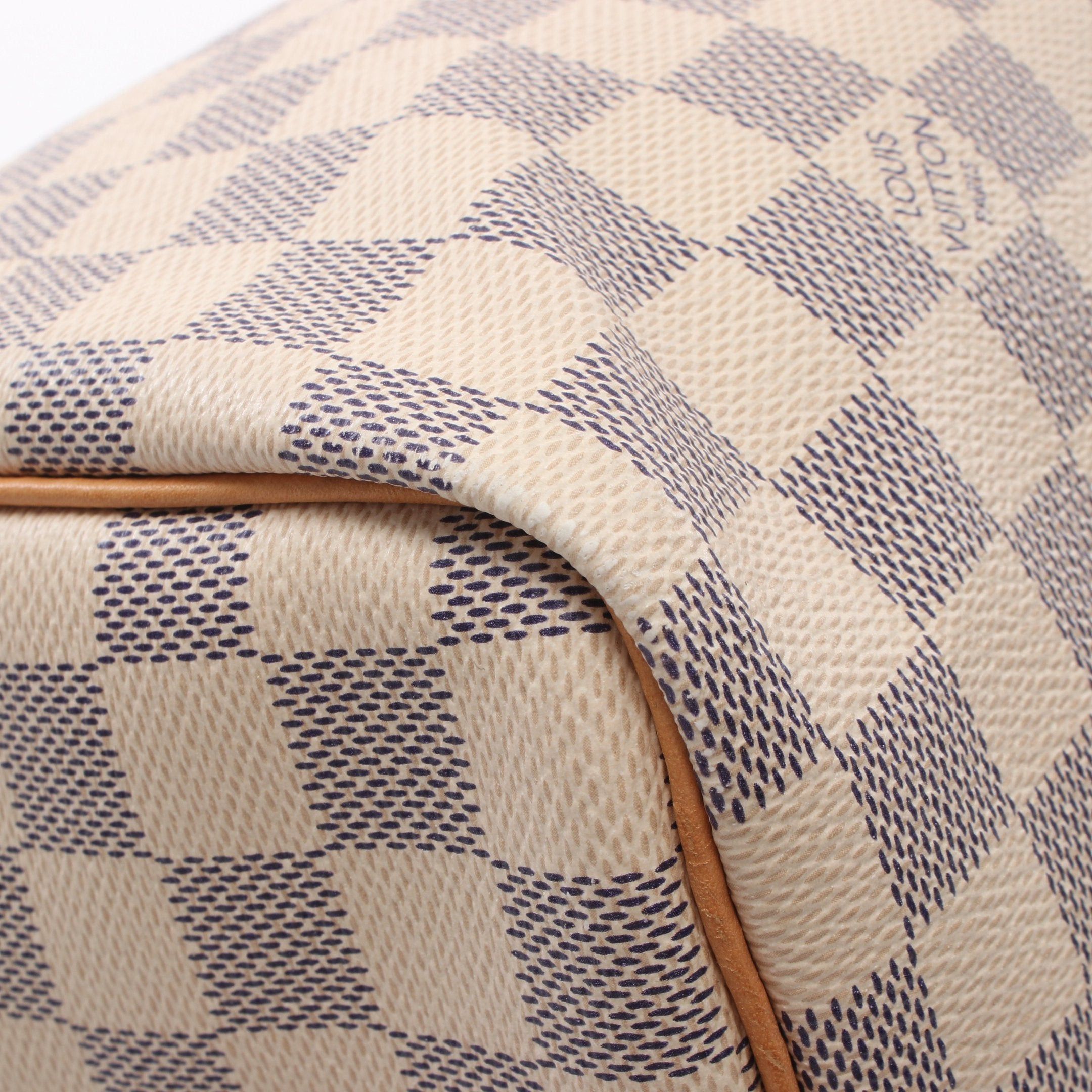 Louis Vuitton Louis Vuitton Speedy 30 Damier Azur Handbag Leather White Size ONE SIZE - 10 Thumbnail