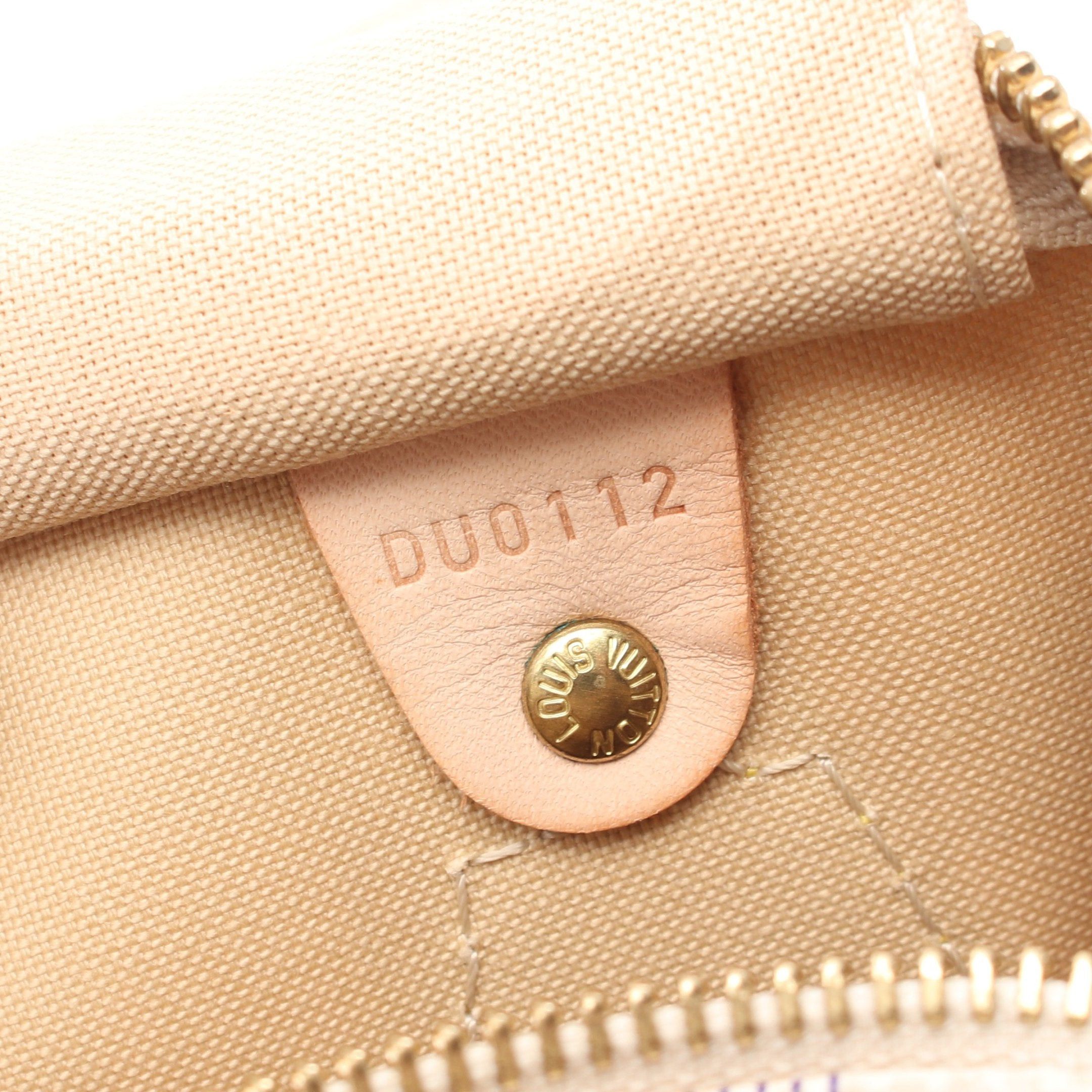 Louis Vuitton Louis Vuitton Speedy 30 Damier Azur Handbag Leather White Size ONE SIZE - 5 Thumbnail