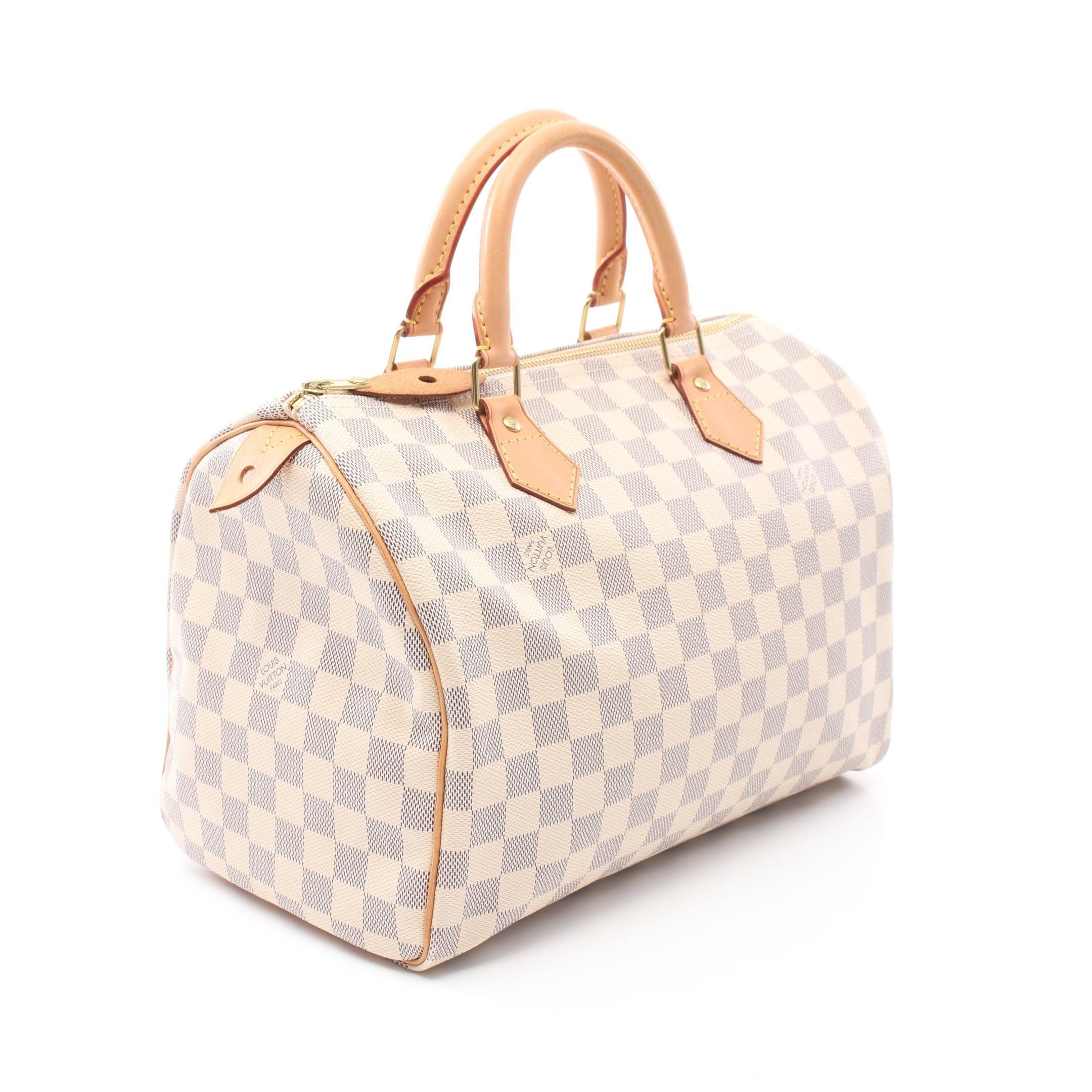 Louis Vuitton Louis Vuitton Speedy 30 Damier Azur Handbag Leather White Size ONE SIZE - 2 Thumbnail