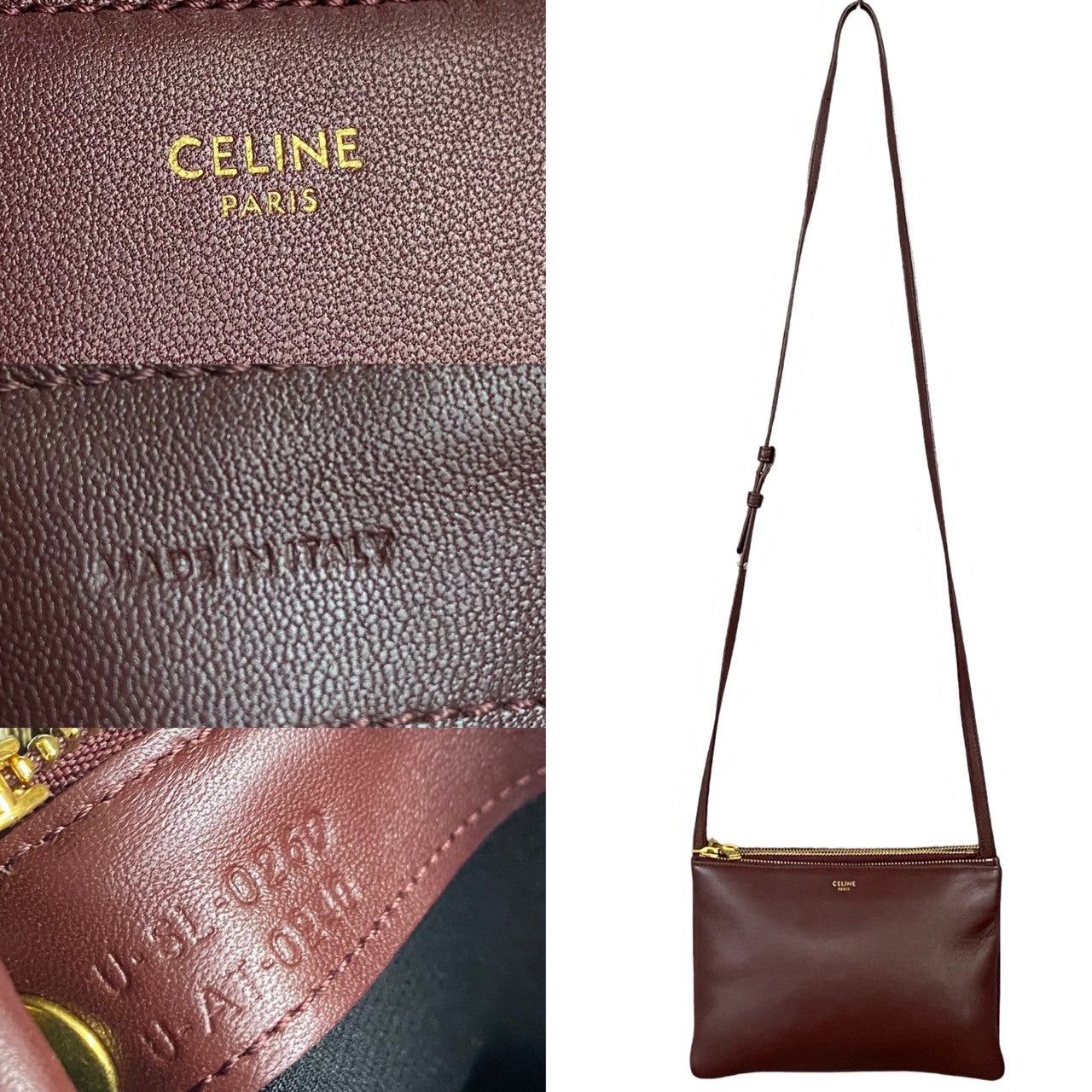 Celine Celine Shoulder Bag Wine Leather Size ONE SIZE - 3 Thumbnail