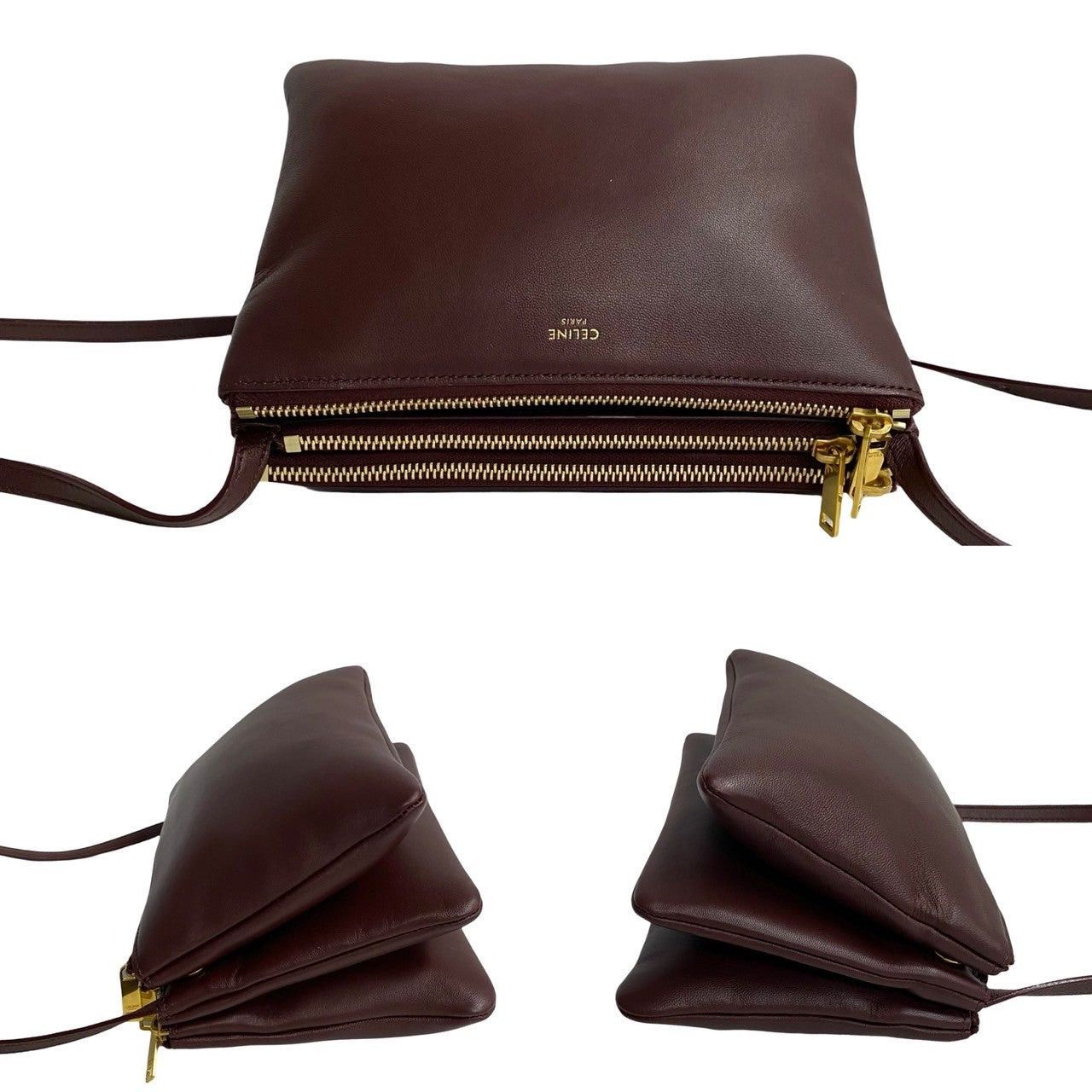 Celine Celine Shoulder Bag Wine Leather Size ONE SIZE - 5 Thumbnail
