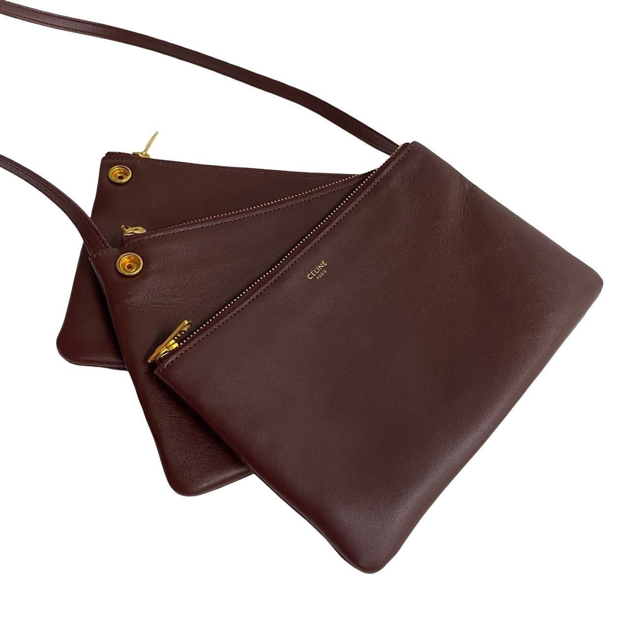 Celine Celine Shoulder Bag Wine Leather Size ONE SIZE - 9 Thumbnail