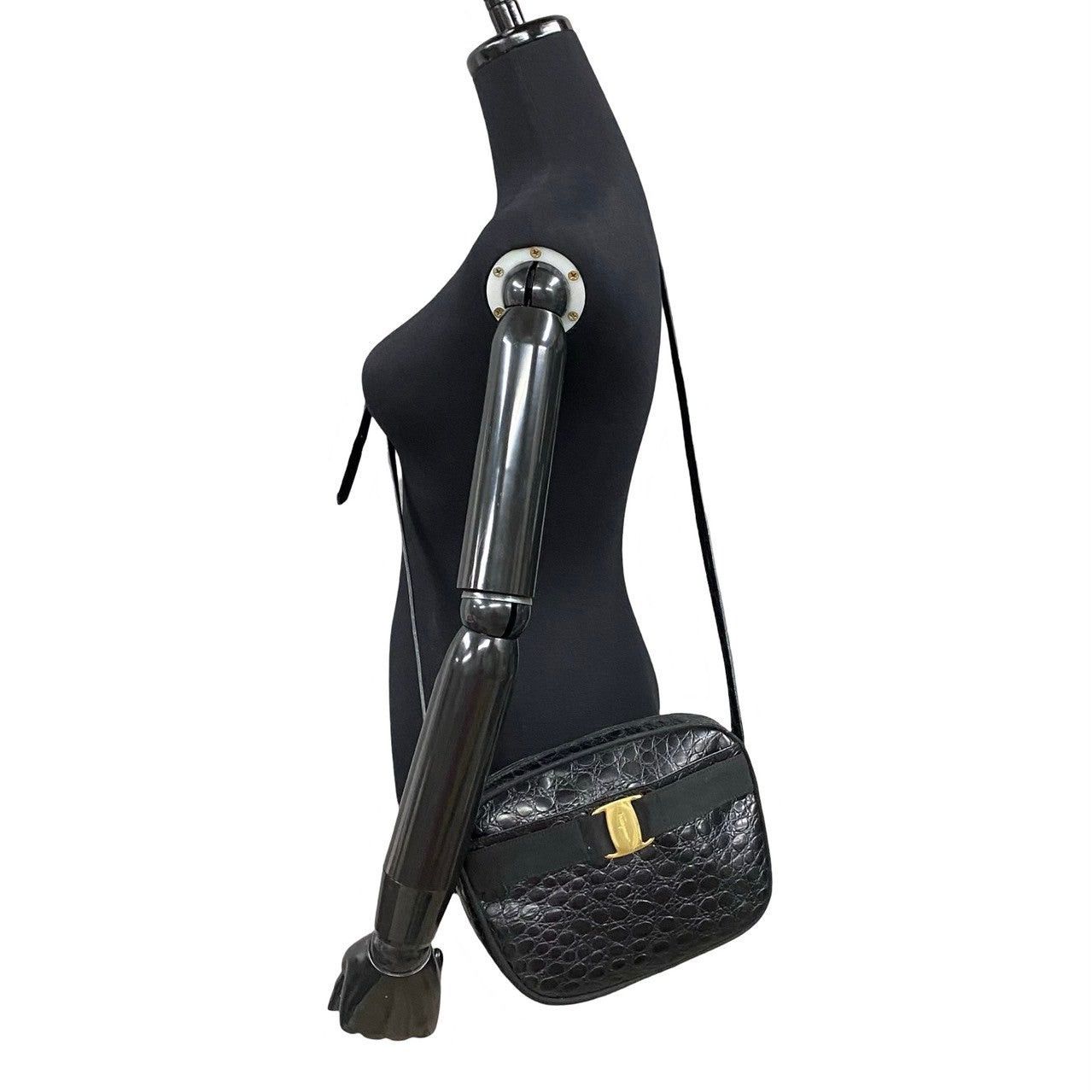 Salvatore Ferragamo Salvatore Ferragamo Shoulder Bag Black Leather Size ONE SIZE - 2 Thumbnail