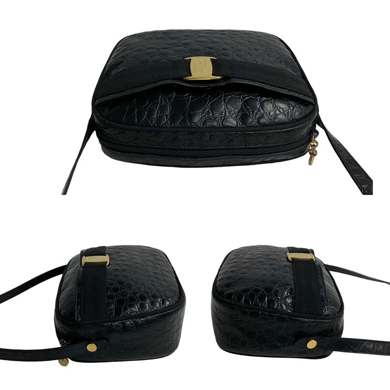 Salvatore Ferragamo Salvatore Ferragamo Shoulder Bag Black Leather Size ONE SIZE - 5 Thumbnail