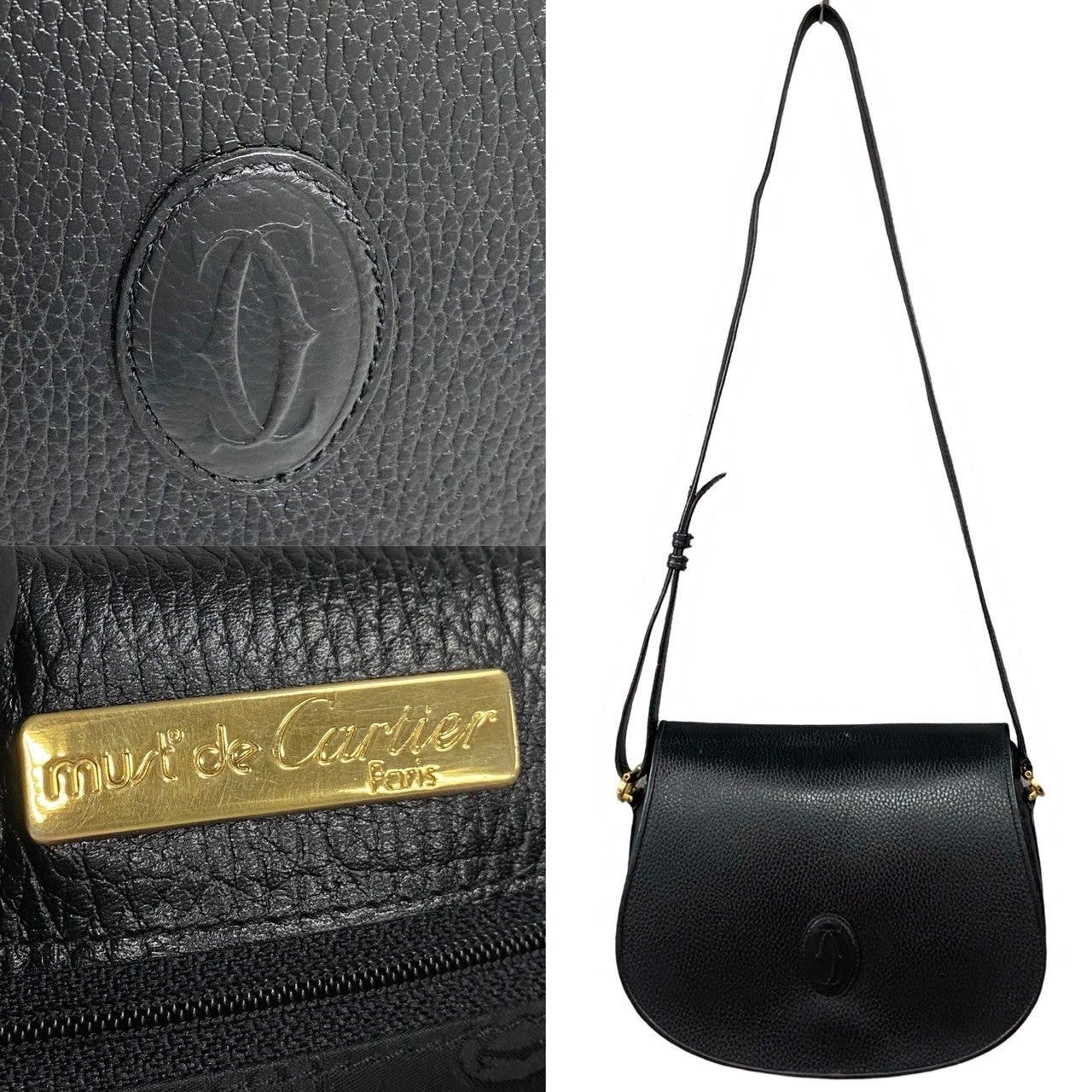 Cartier Cartier Shoulder Bag Black Leather Size ONE SIZE - 3 Thumbnail