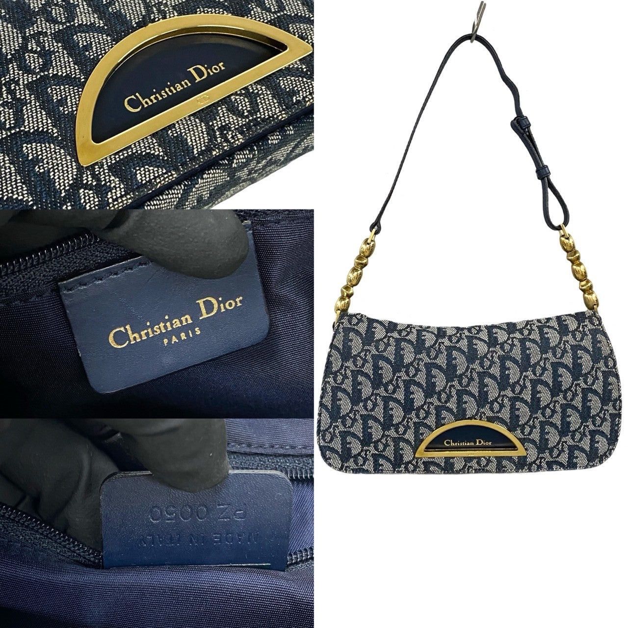 Dior Dior Shoulder Bag Blue Cotton Size ONE SIZE - 3 Thumbnail