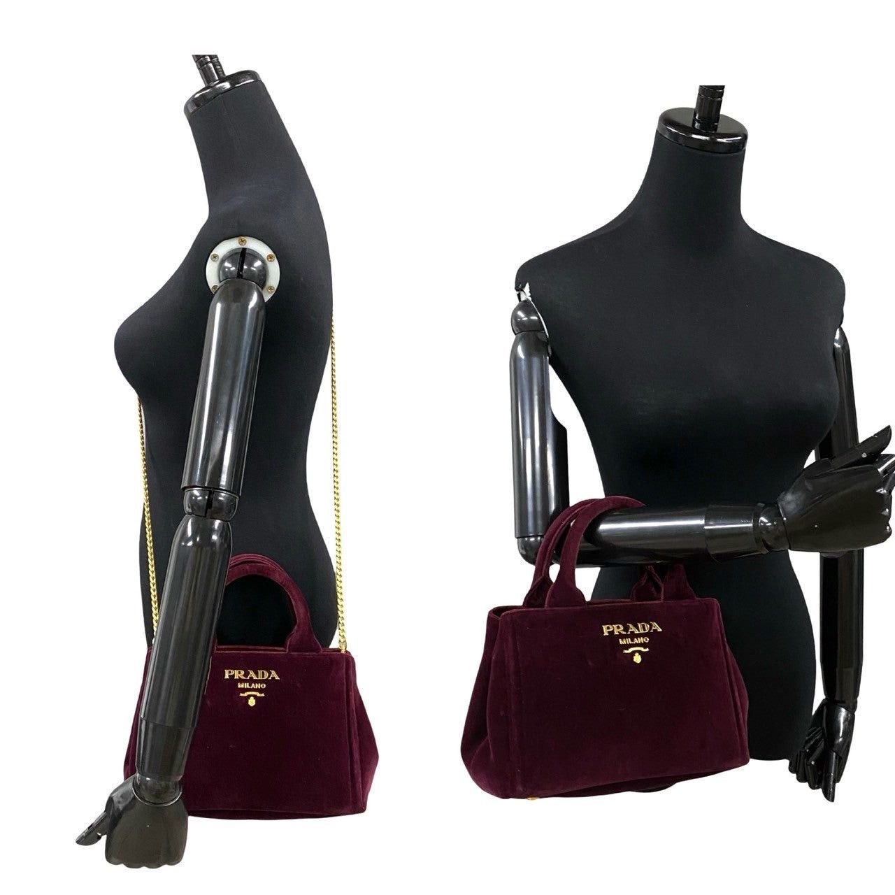 Prada Prada Shoulder Bag Red Velvet Size ONE SIZE - 2 Thumbnail