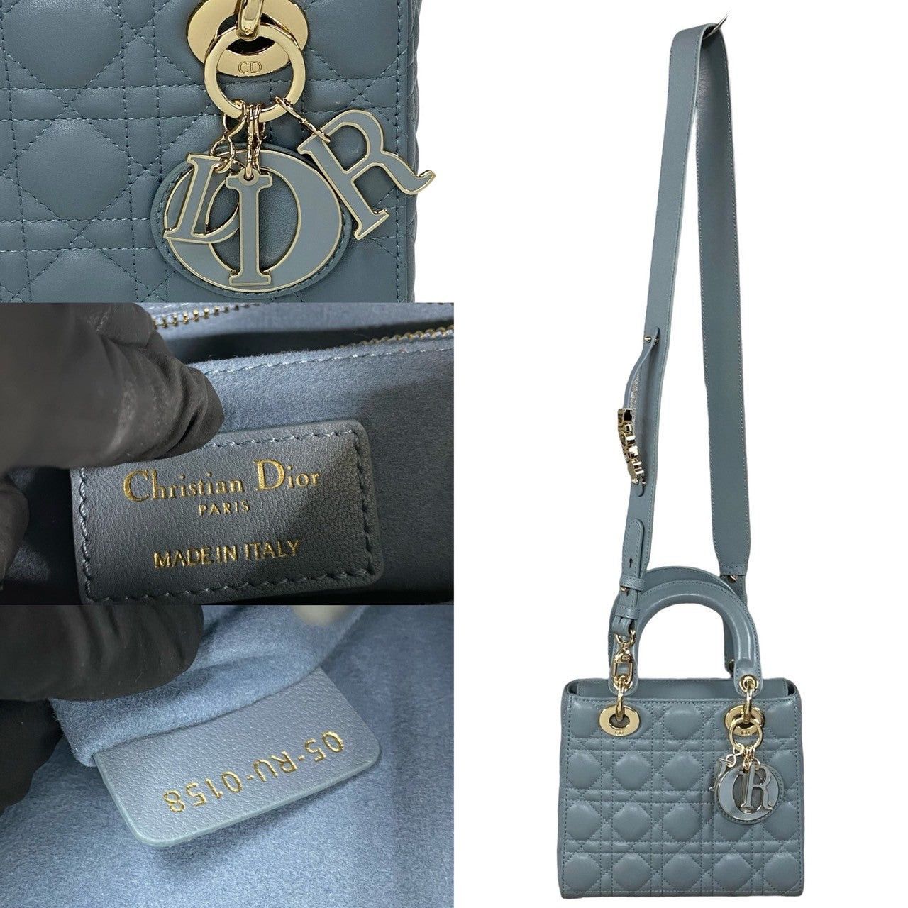 Dior Dior Shoulder Bag Blue Leather Size ONE SIZE - 3 Thumbnail