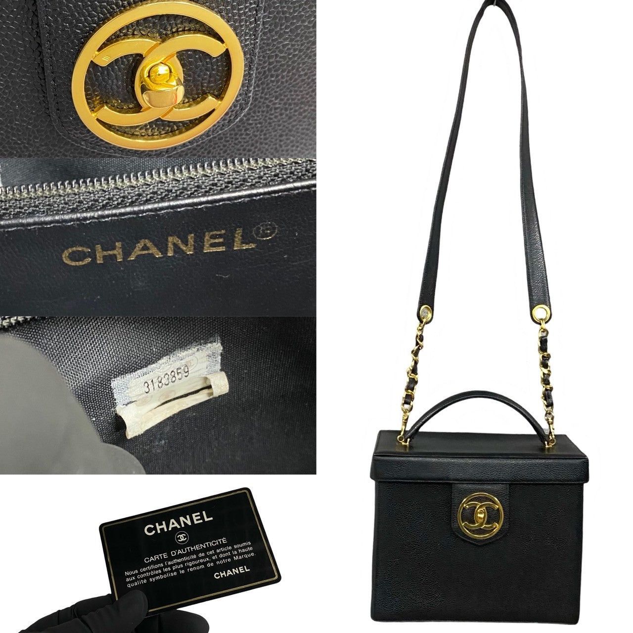 Chanel Chanel Handbag Black Leather Size ONE SIZE - 3 Thumbnail