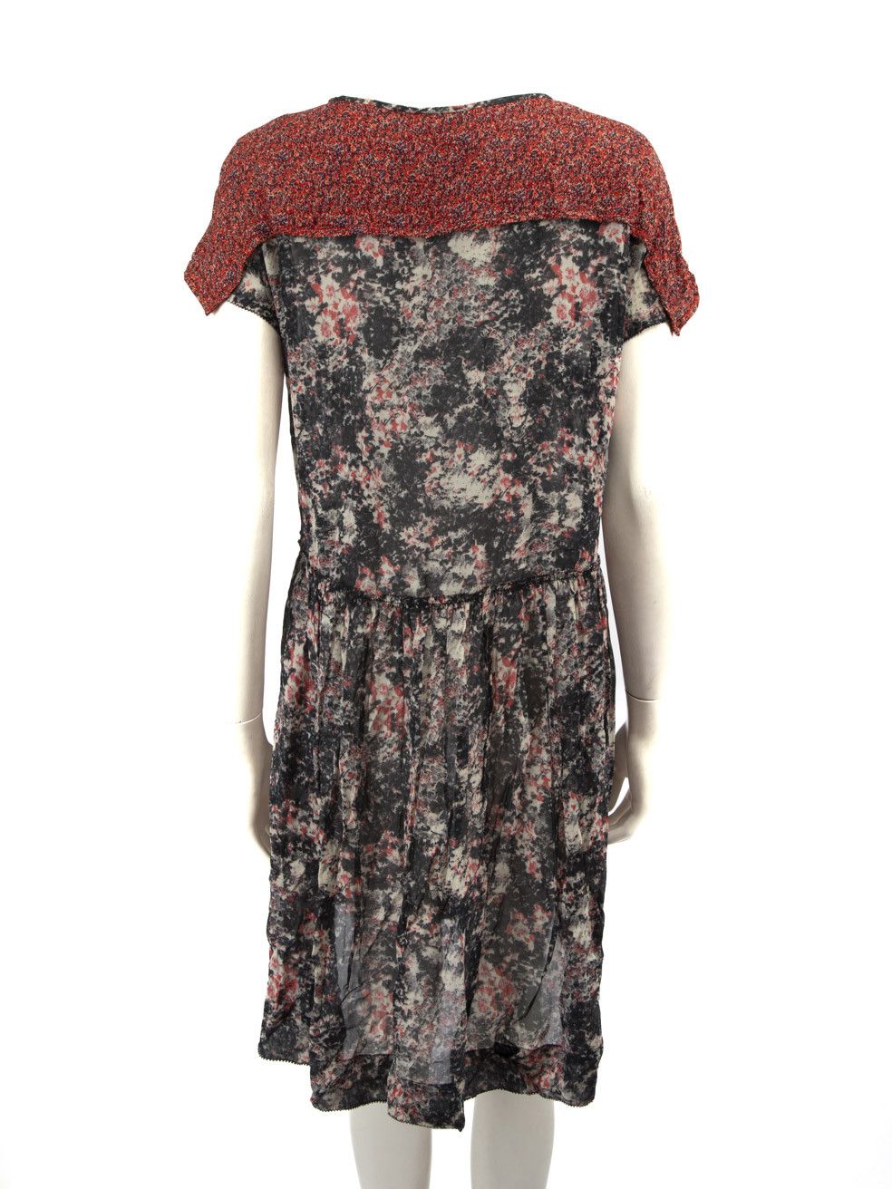 Isabel Marant Isabel Marant Étoile Abstract Print Short Sleeve Dress Size XS / US 0-2 / IT 36-38 - 3 Thumbnail