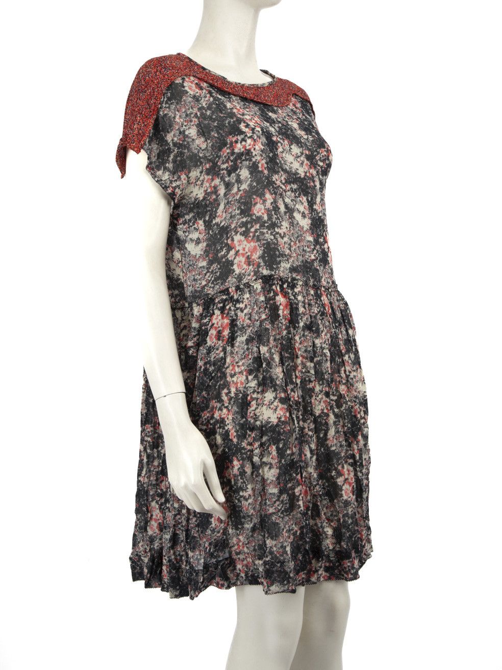 Isabel Marant Isabel Marant Étoile Abstract Print Short Sleeve Dress Size XS / US 0-2 / IT 36-38 - 2 Thumbnail